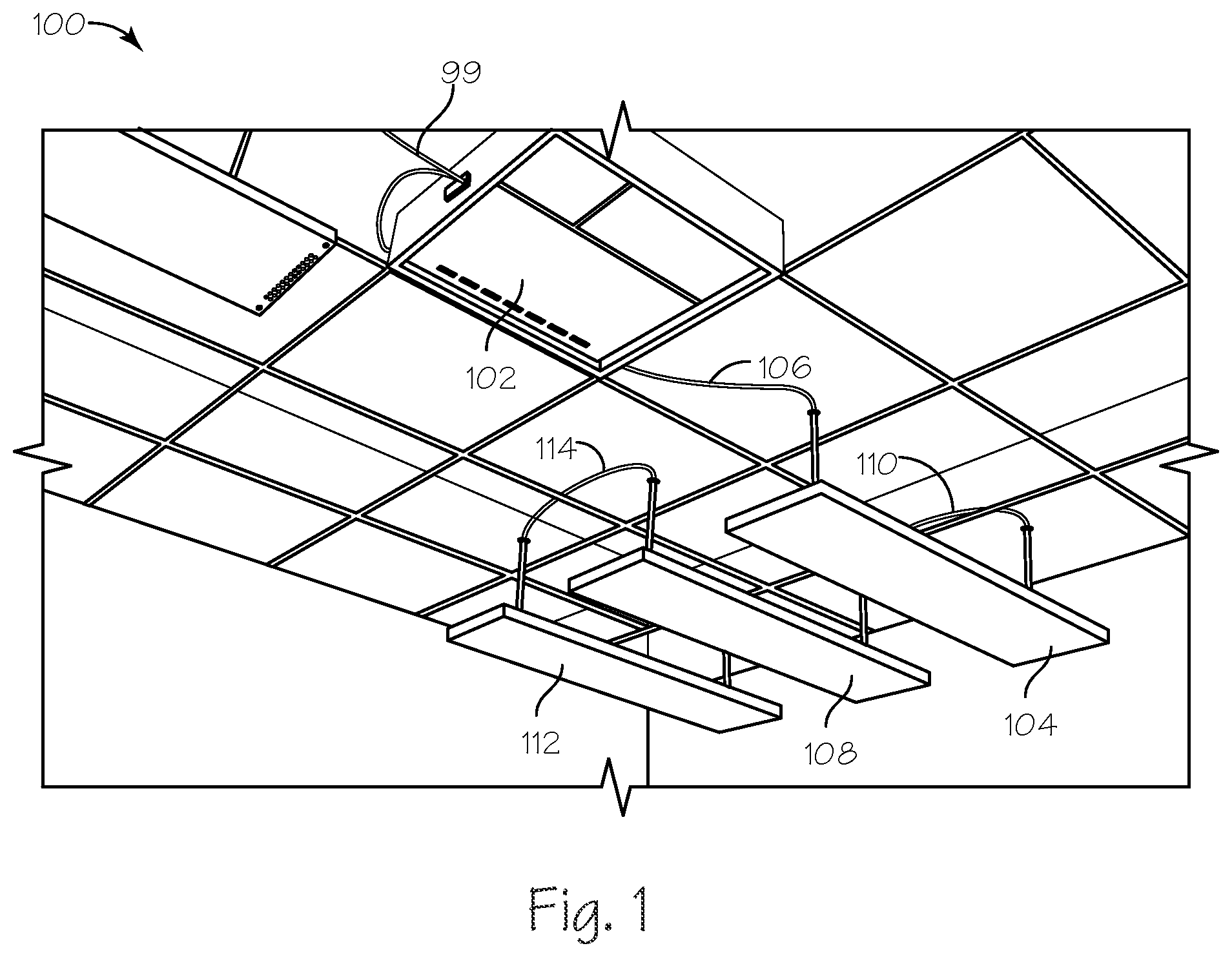 Patent US11778708 — System for distributing DC power to and controlling building devices — Figure 1