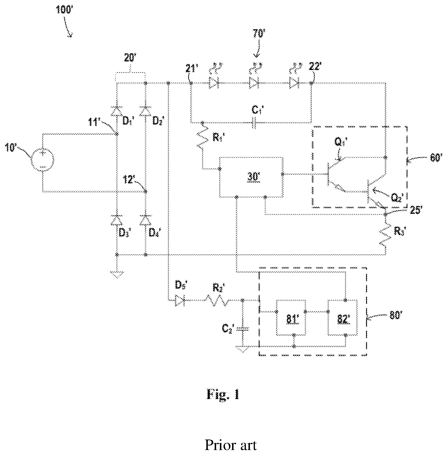 Patent US11778709 — Driving circuit and associated lamp — Figure 1