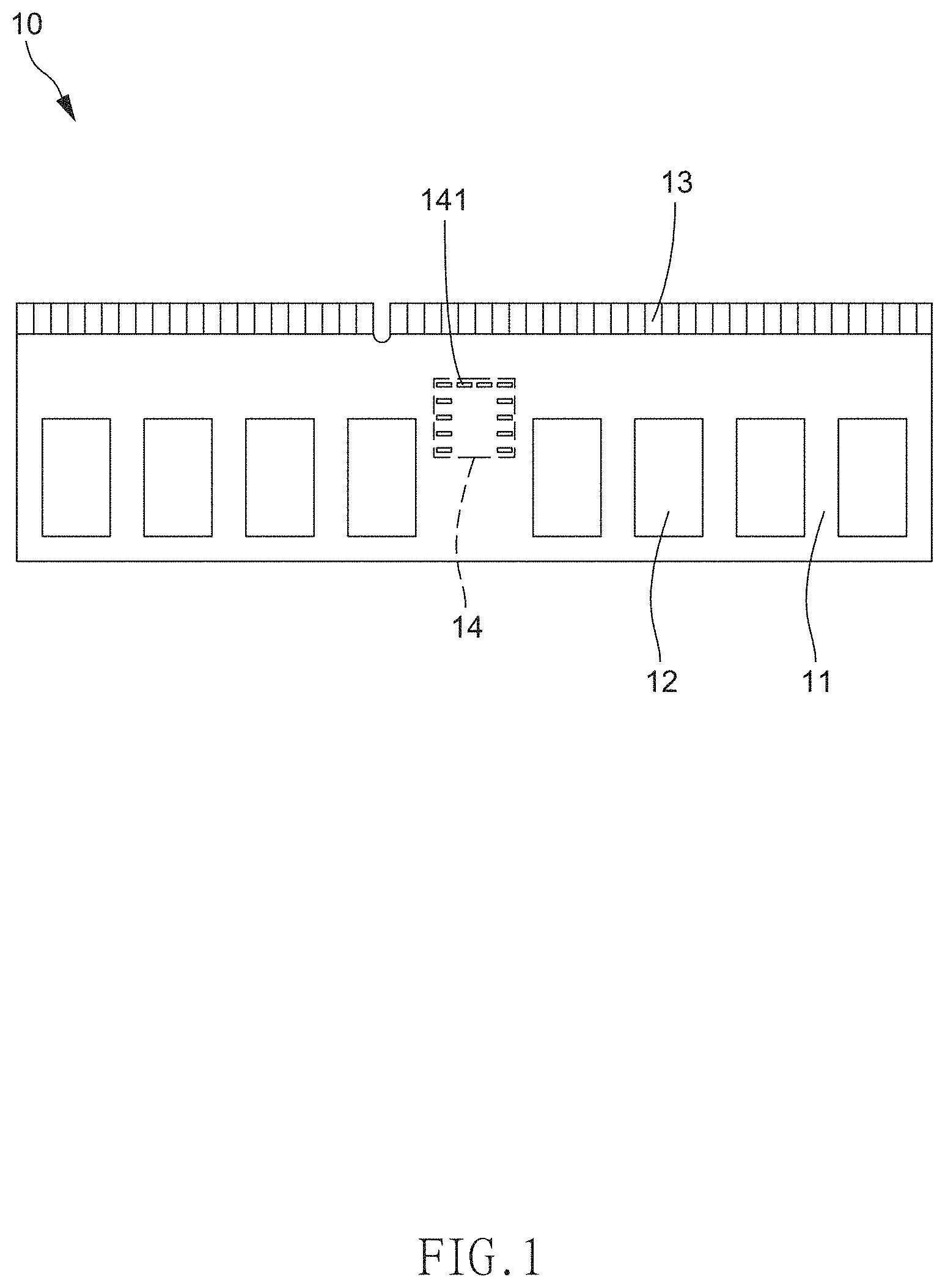 Patent US11778740 — Structure of memory module and modification method of memory module — Figure 1