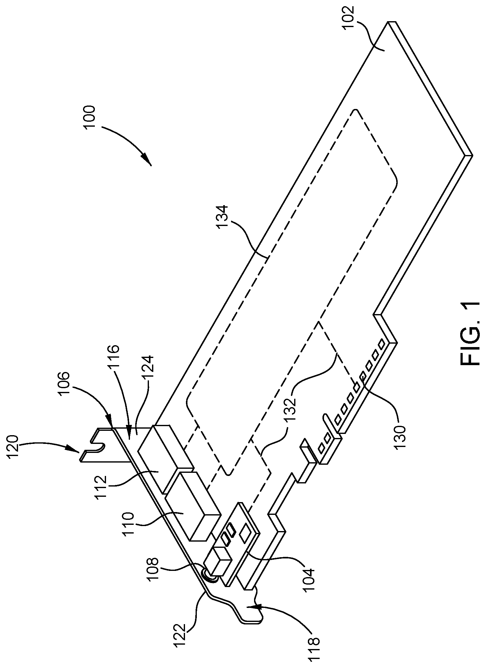 Patent US11778743 — Expansion card with mezzanine level connector — Figure 1