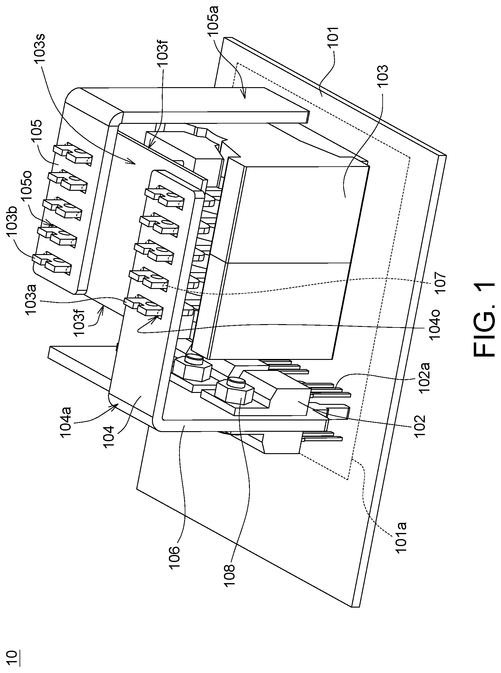 Patent US11778746 — Assembly structure of transformer and circuit board as well as assembly method thereof — Figure 1