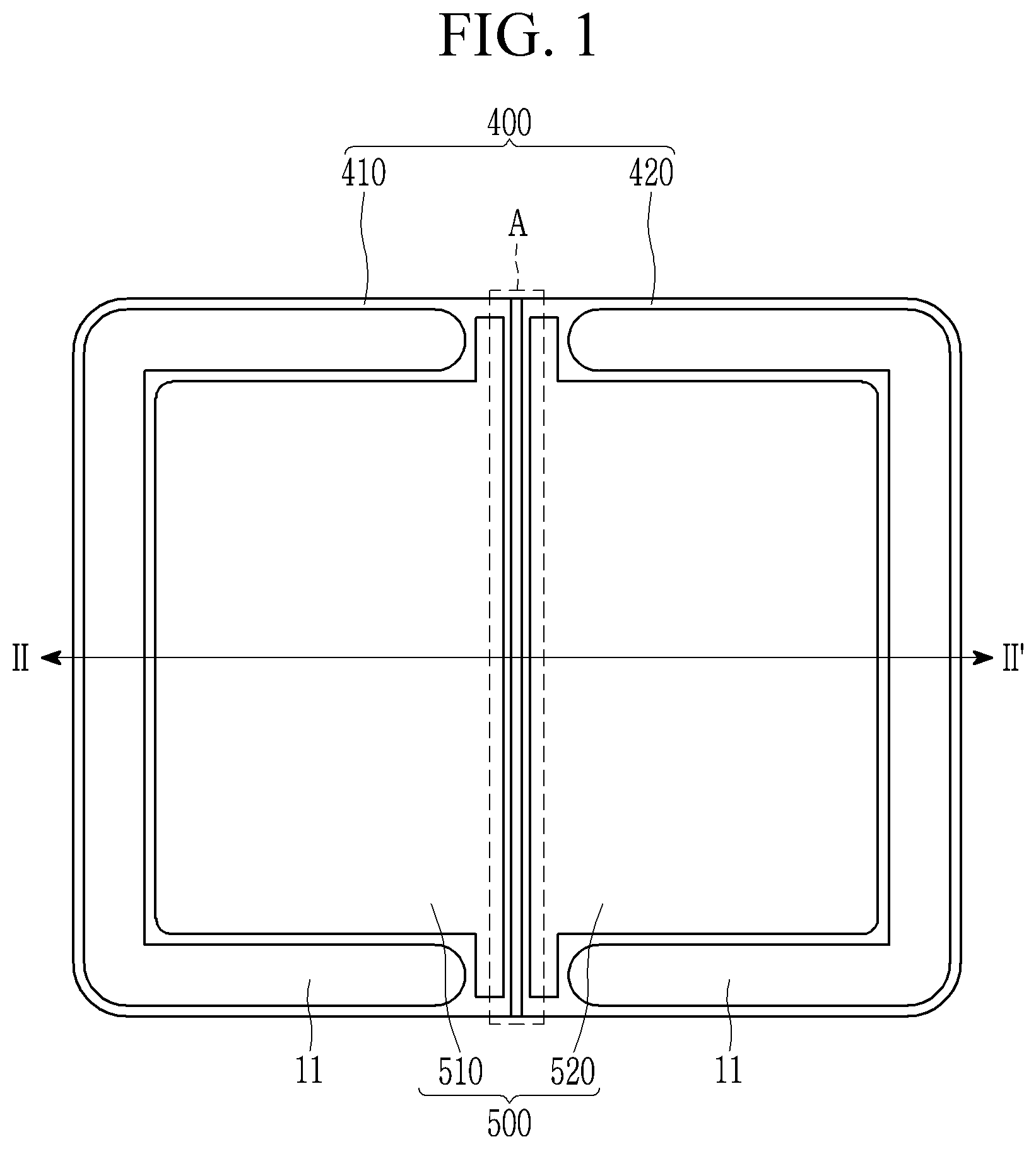 Patent US11778755 — Display device — Figure 1