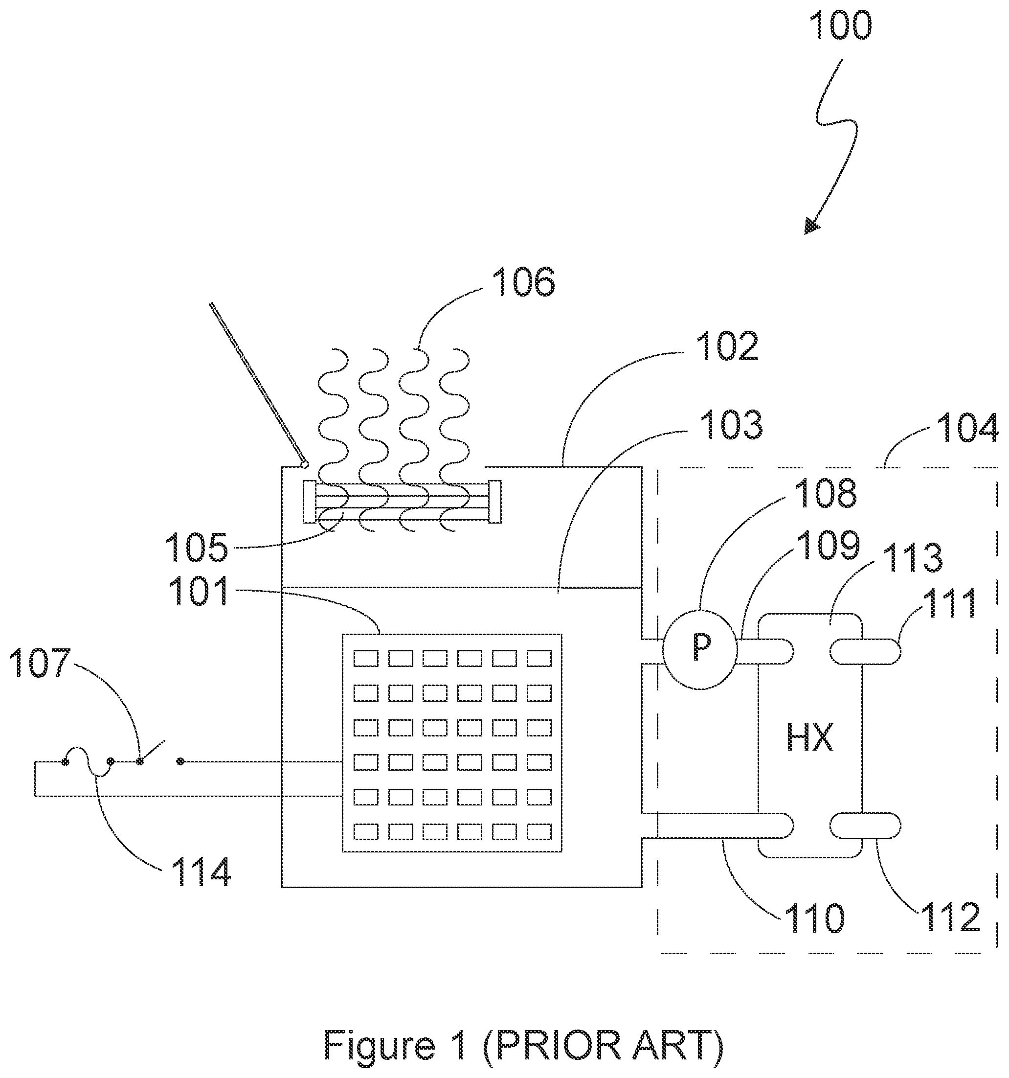 Patent US11778781 — Method and system for in-situ measuring of a heat transfer fluid in a device for immersion cooling and device for immersion cooling — Figure 1