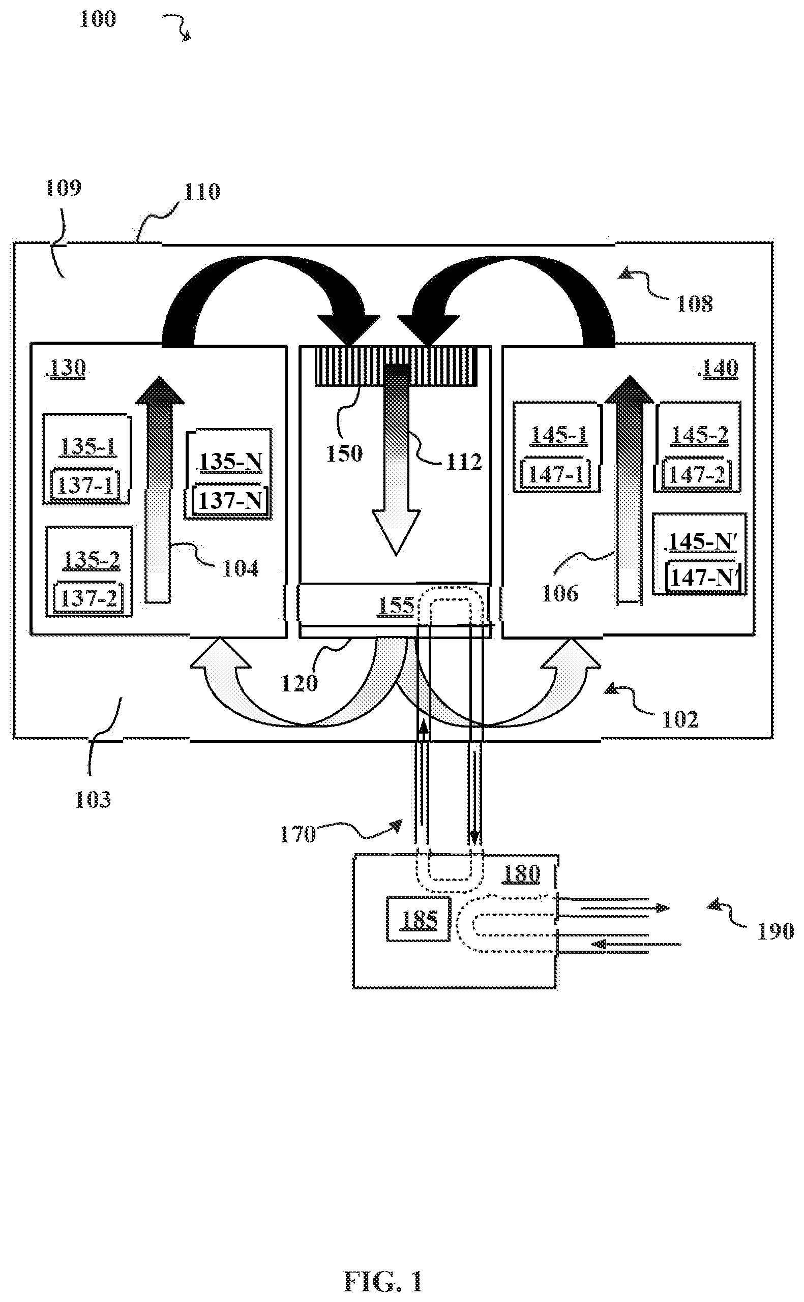 Patent US11778789 Figure 1 – Constant temperature closed-loop airflow containment