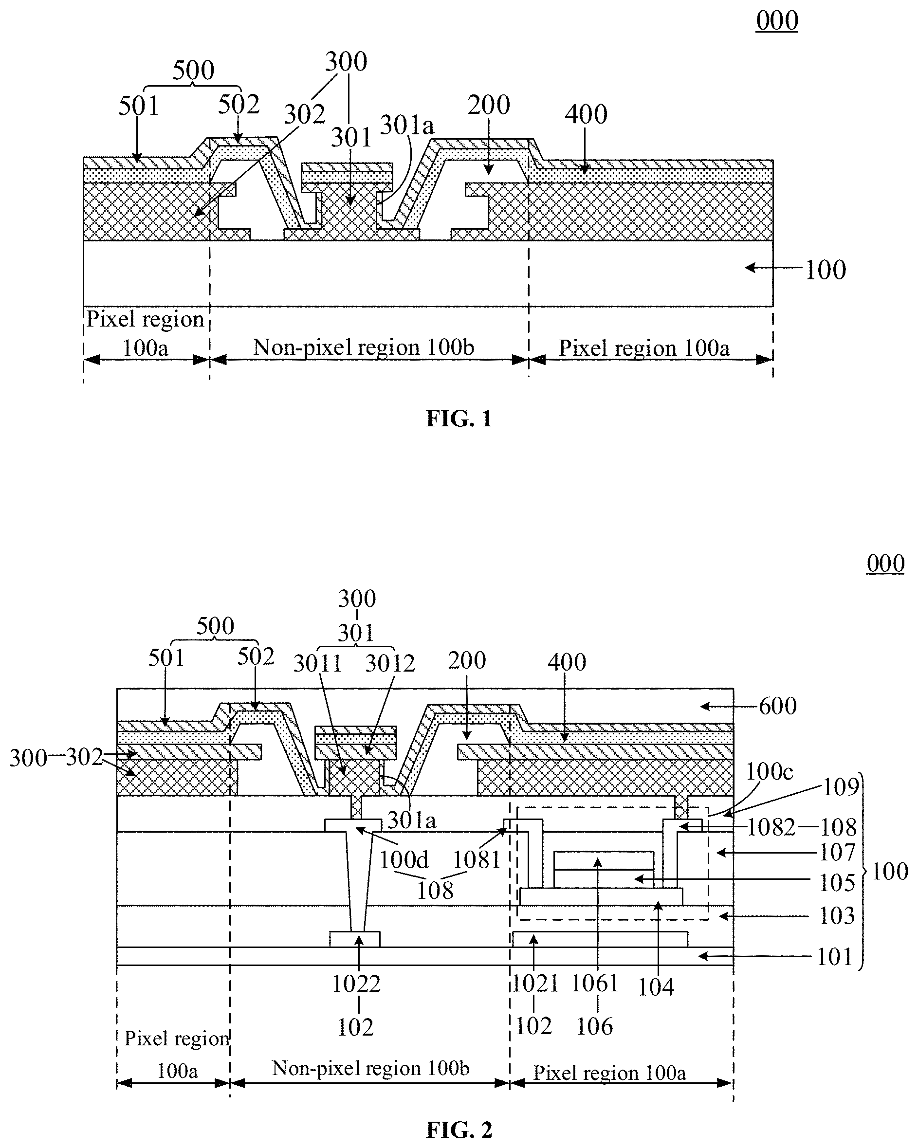 Patent US11778847 — Display panel, method for manufacturing same, and display device — Figure 1