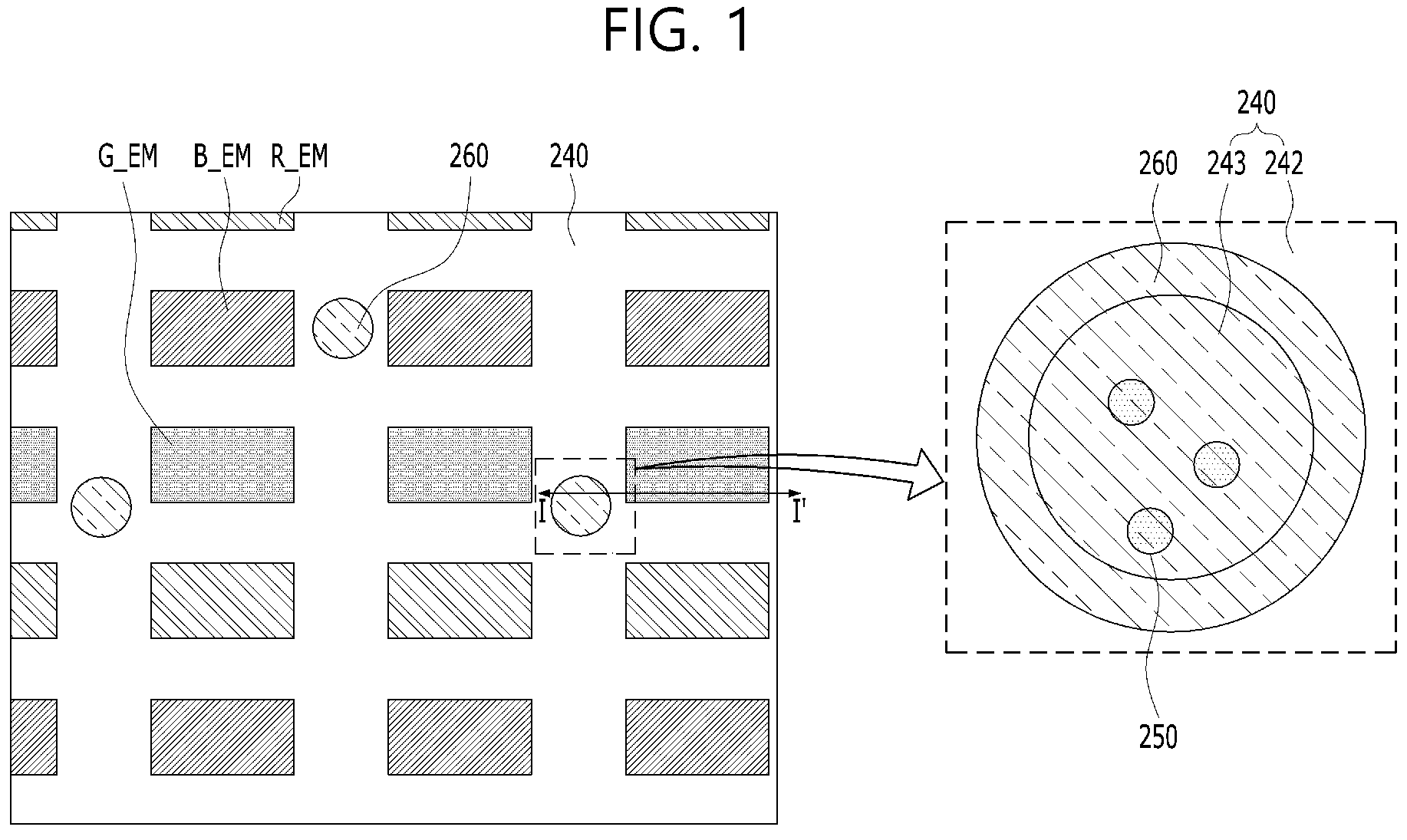 Patent US11778851 — Light-emitting display device and method of manufacturing the same — Figure 1
