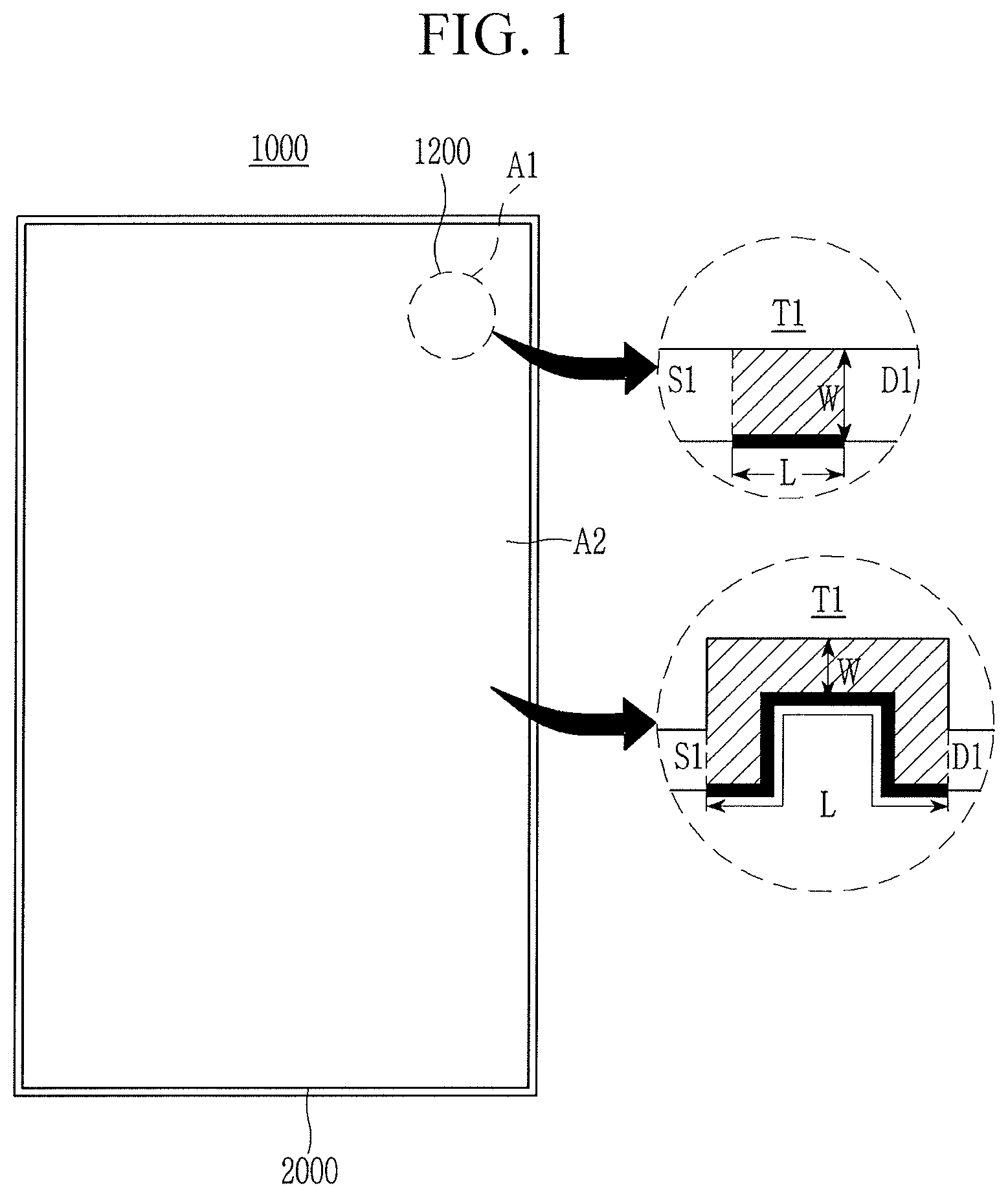 Patent US11778859 — Display device — Figure 1