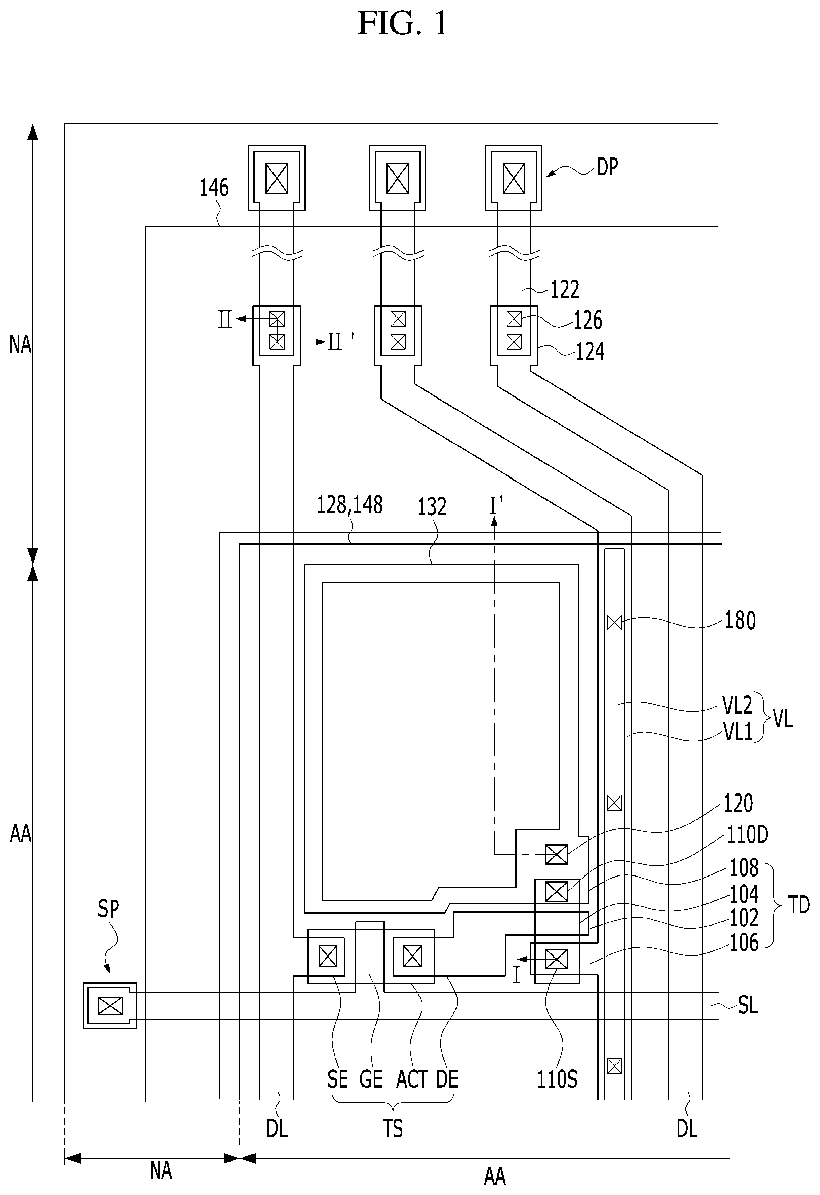Patent US11778860 — Display device — Figure 1