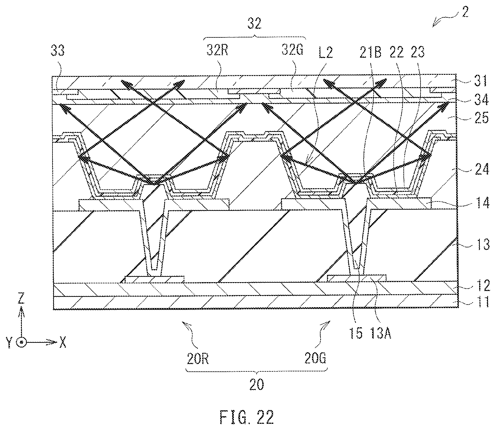 Patent US11778869 Figure 17 – Display unit and electronic apparatus including functional layer with light-emitting layer and hole injection layer