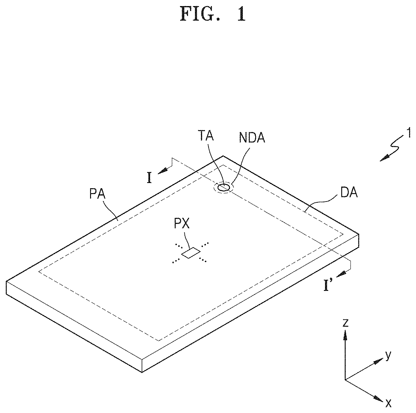 Patent US11778877 — Display device incuding hole region in display area — Figure 1