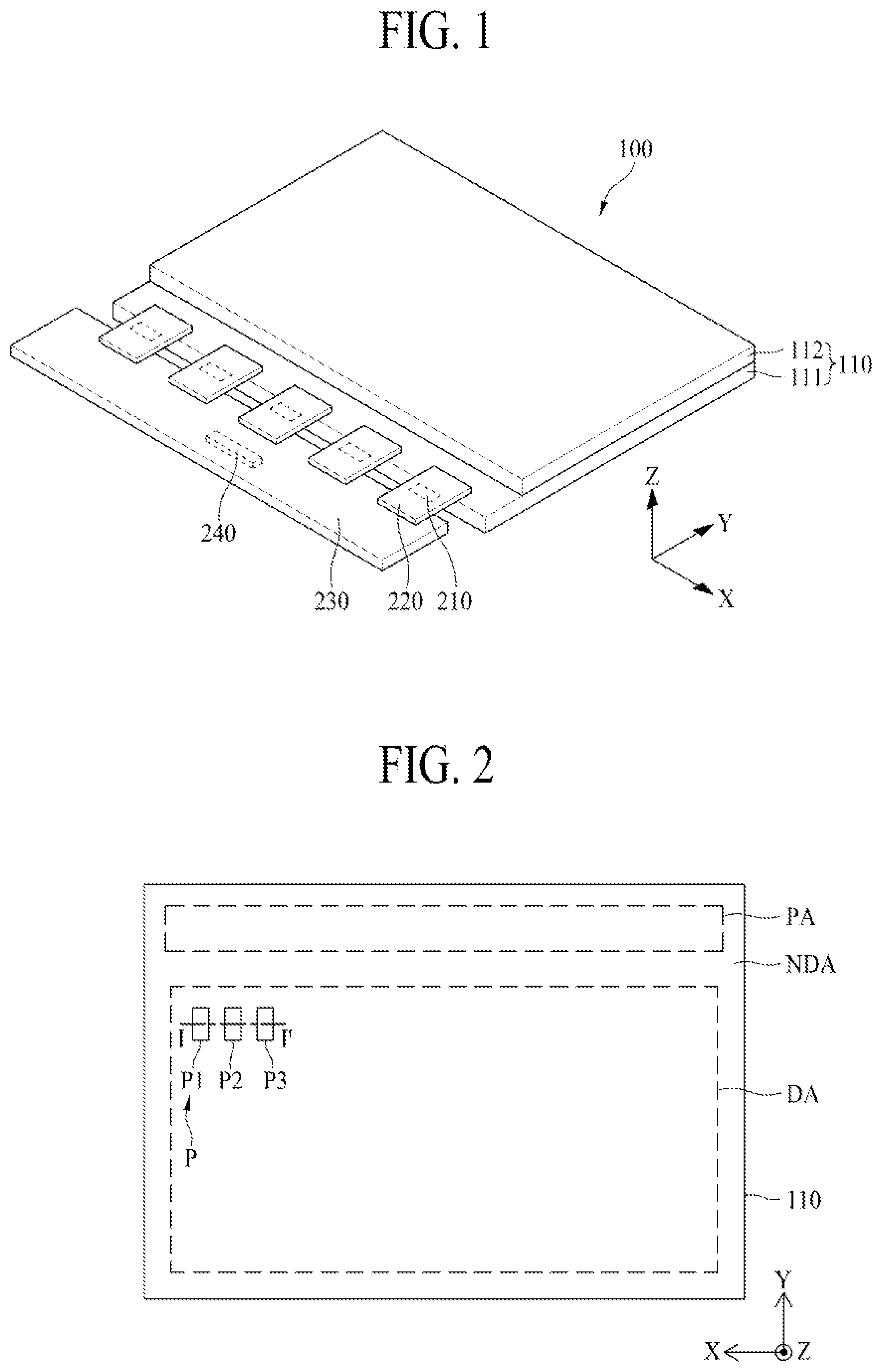 Patent US11778881 — Light emitting display device having a trench between pixels — Figure 1