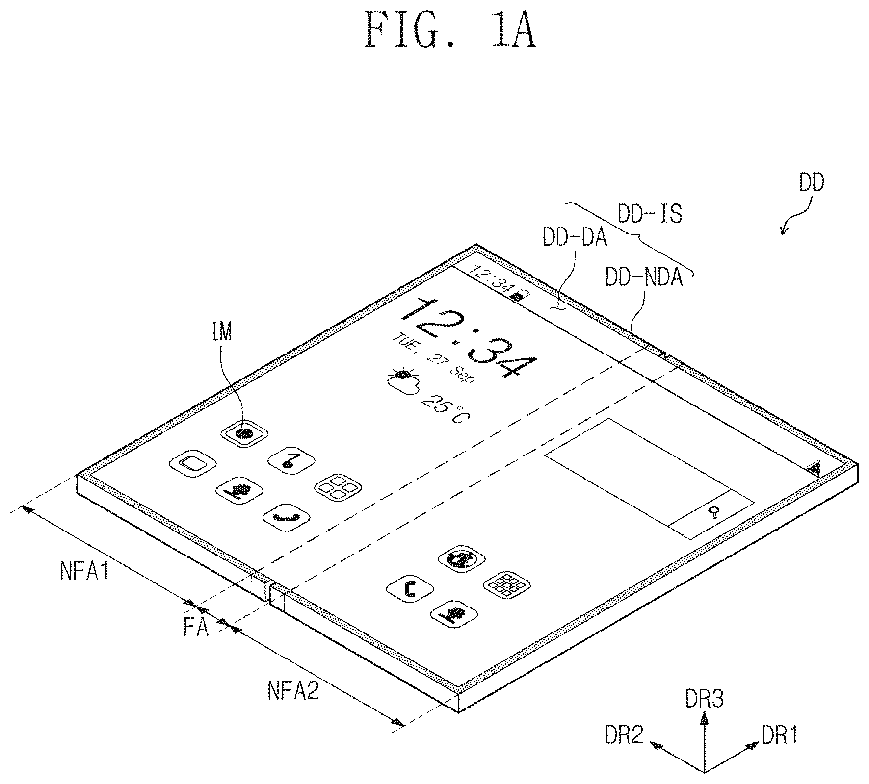 Patent US11778884 — Display device having flexible and enhanced black color sense characteristics — Figure 1