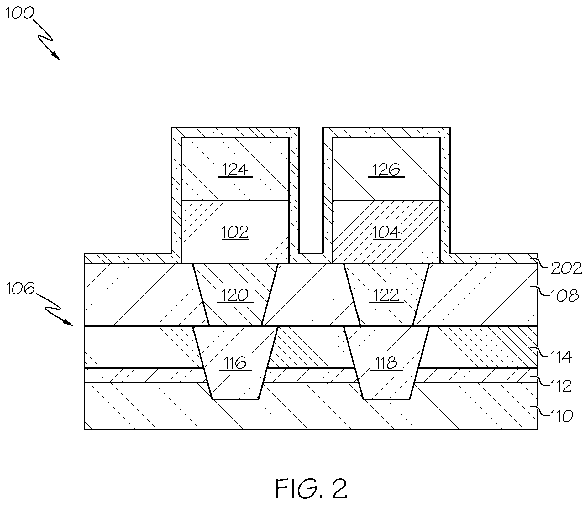 Patent US11778929 Figure 2 – Selective encapsulation for metal electrodes of embedded memory devices