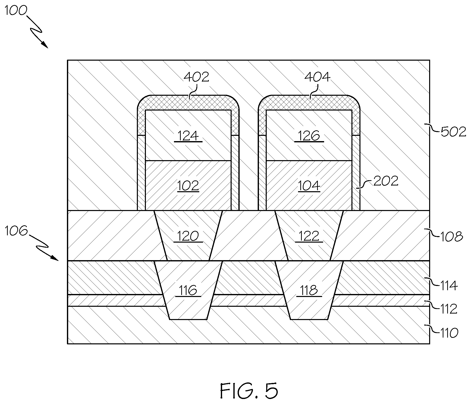 Patent US11778929 Figure 5 – Selective encapsulation for metal electrodes of embedded memory devices