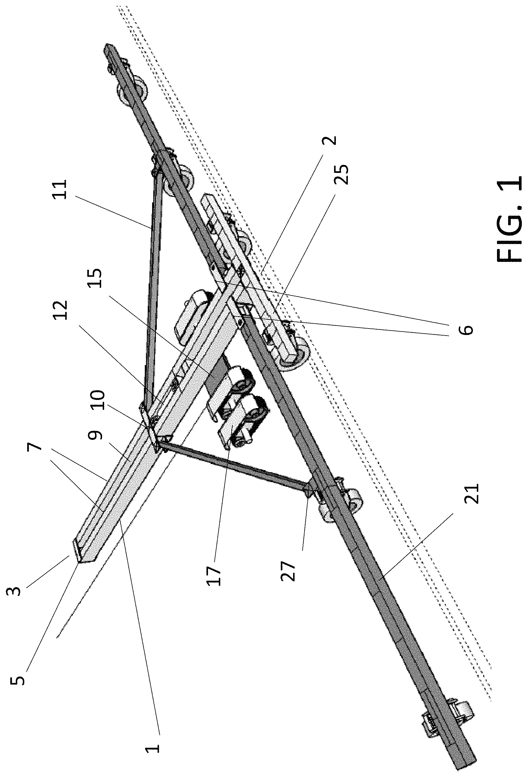 Patent US11778937 — Modular agricultural toolbar — Figure 1