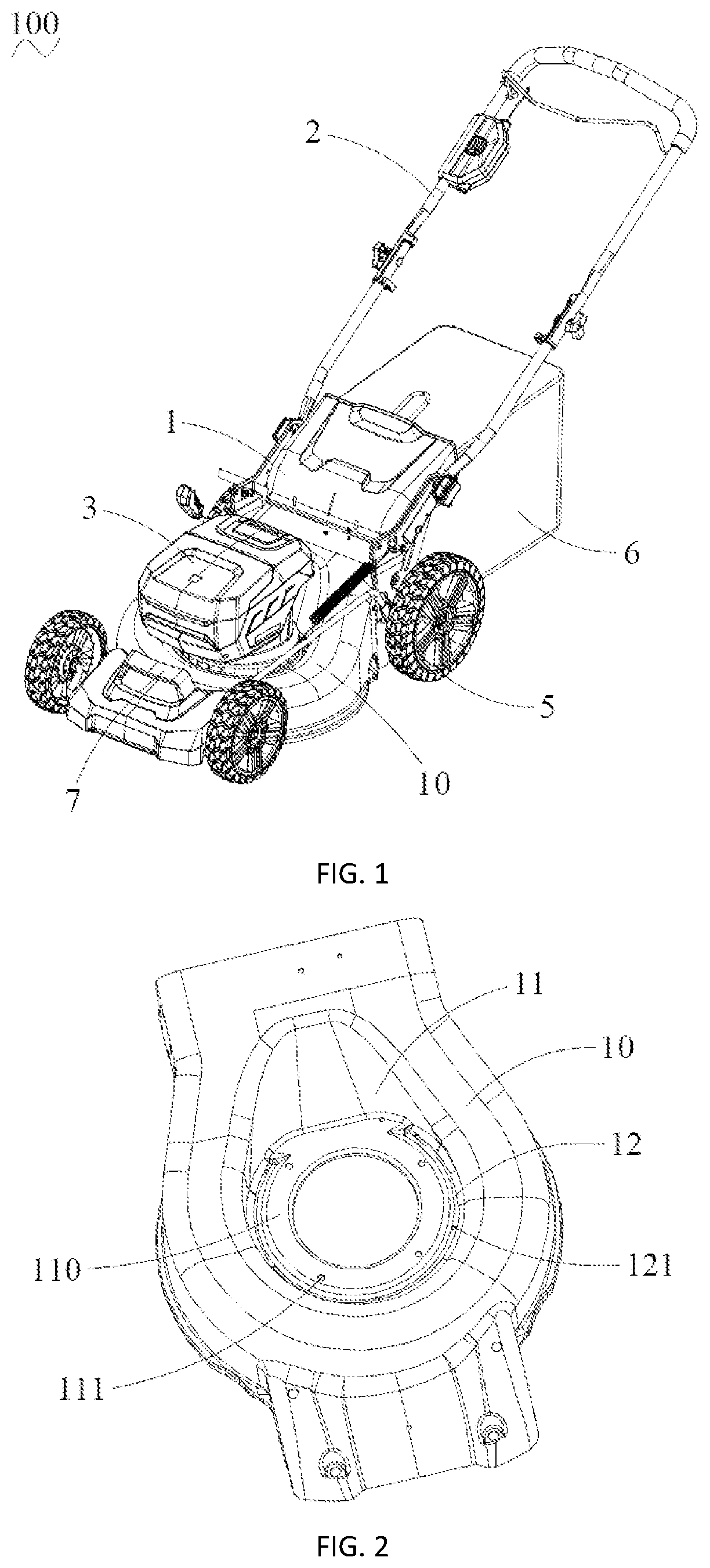 Patent US11778944 — Heat dissipation power head and lawn mower — Figure 1