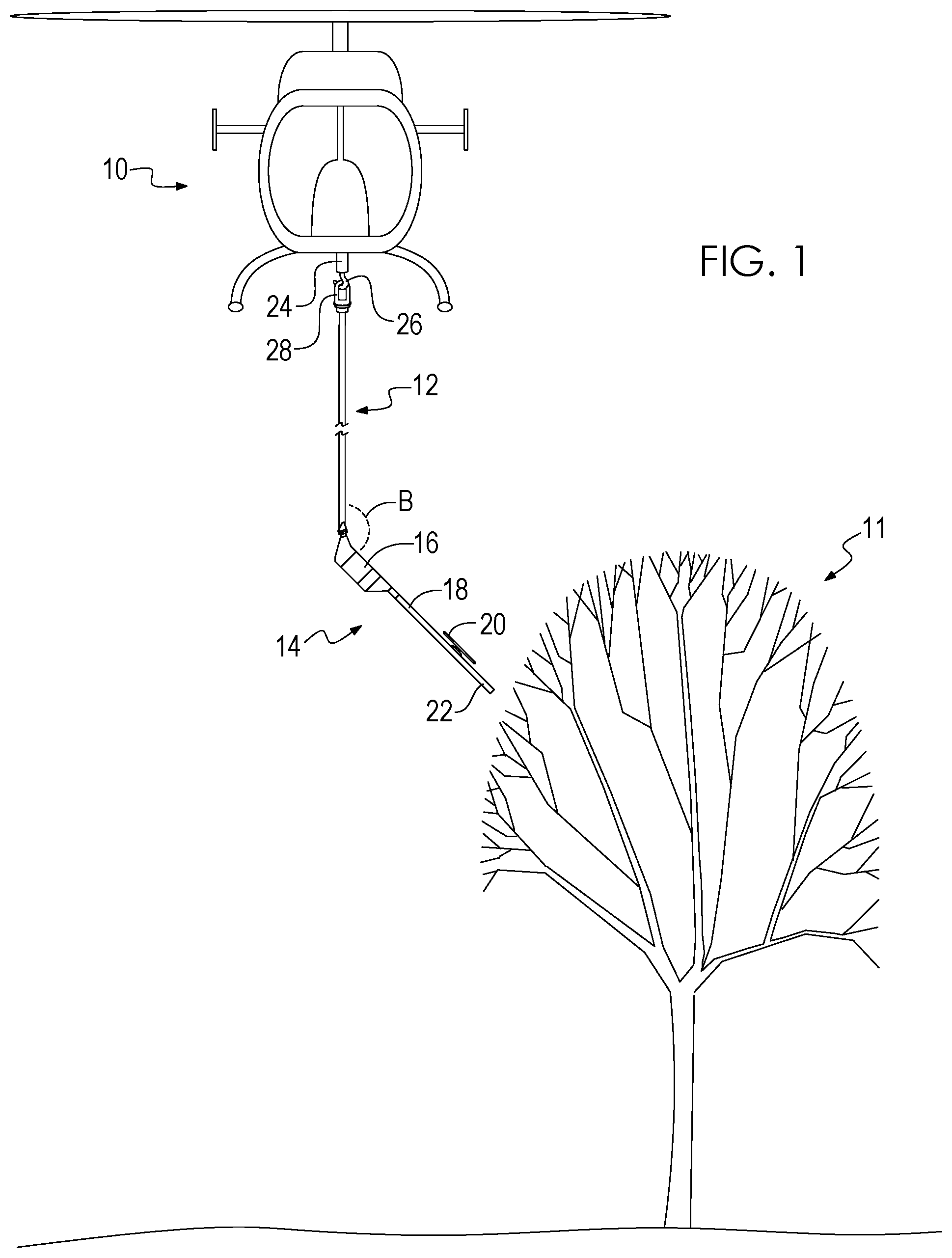Patent US11778961 — Tree trimming apparatus and method — Figure 1
