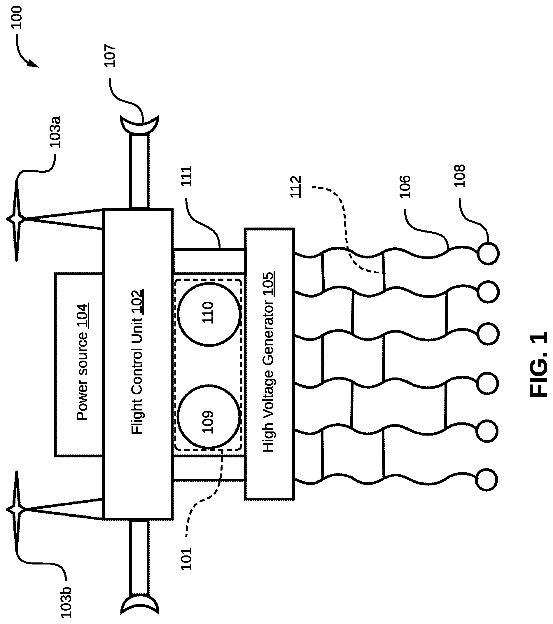 Patent US11779003 — System and method for managing an insect swarm using drones — Figure 1
