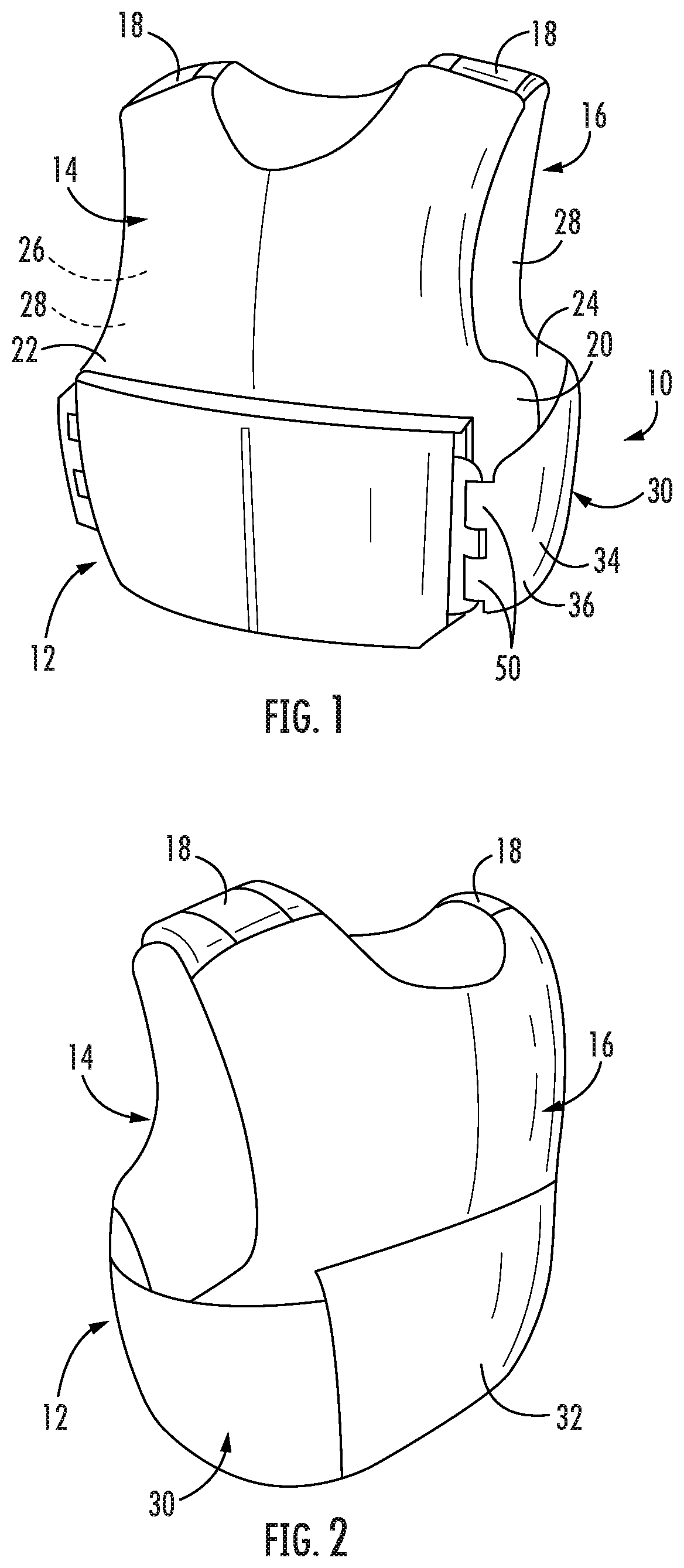 Patent US11779064 — Adapter system for vest closure mechanisms — Figure 1