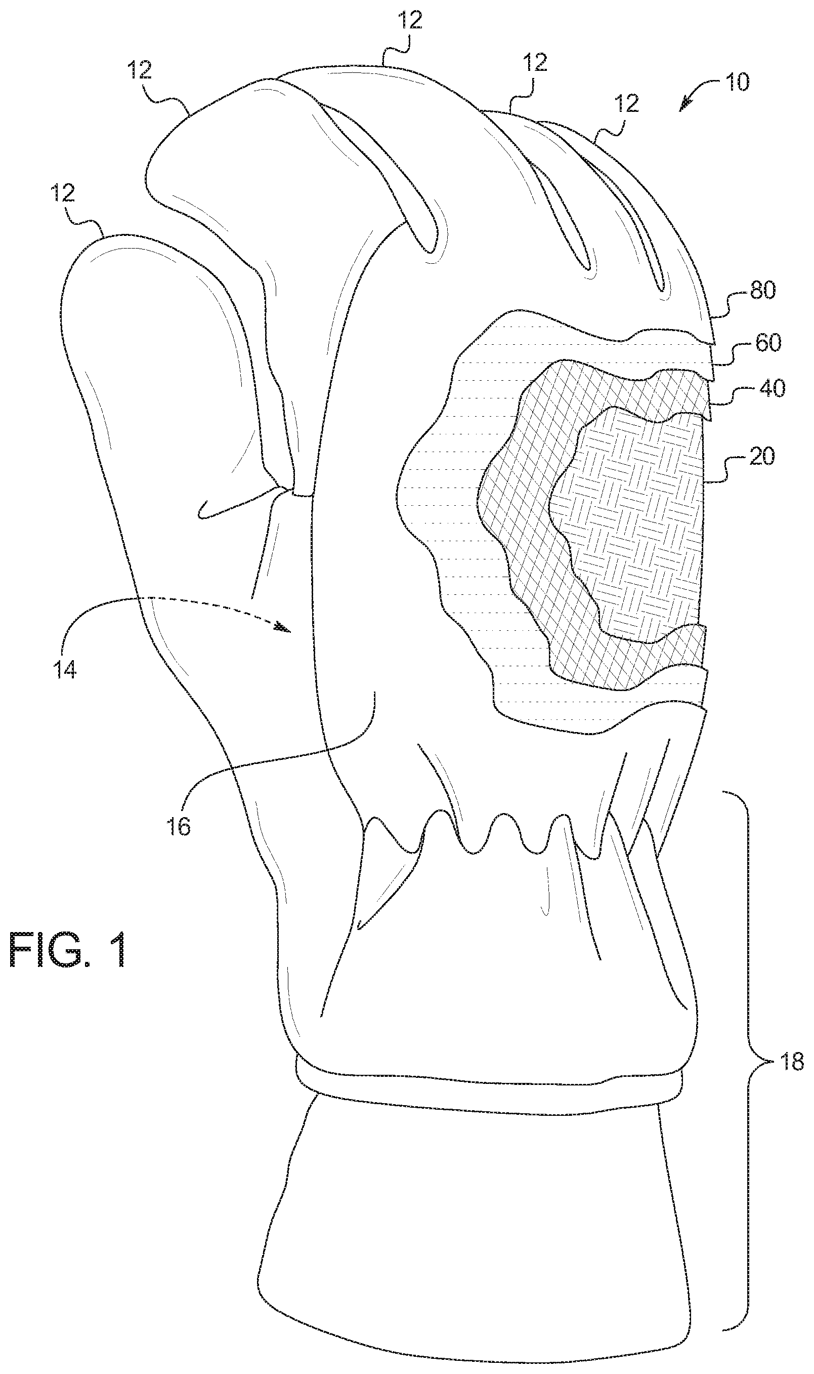 Patent US11779069 — Glove thermal protection system — Figure 1