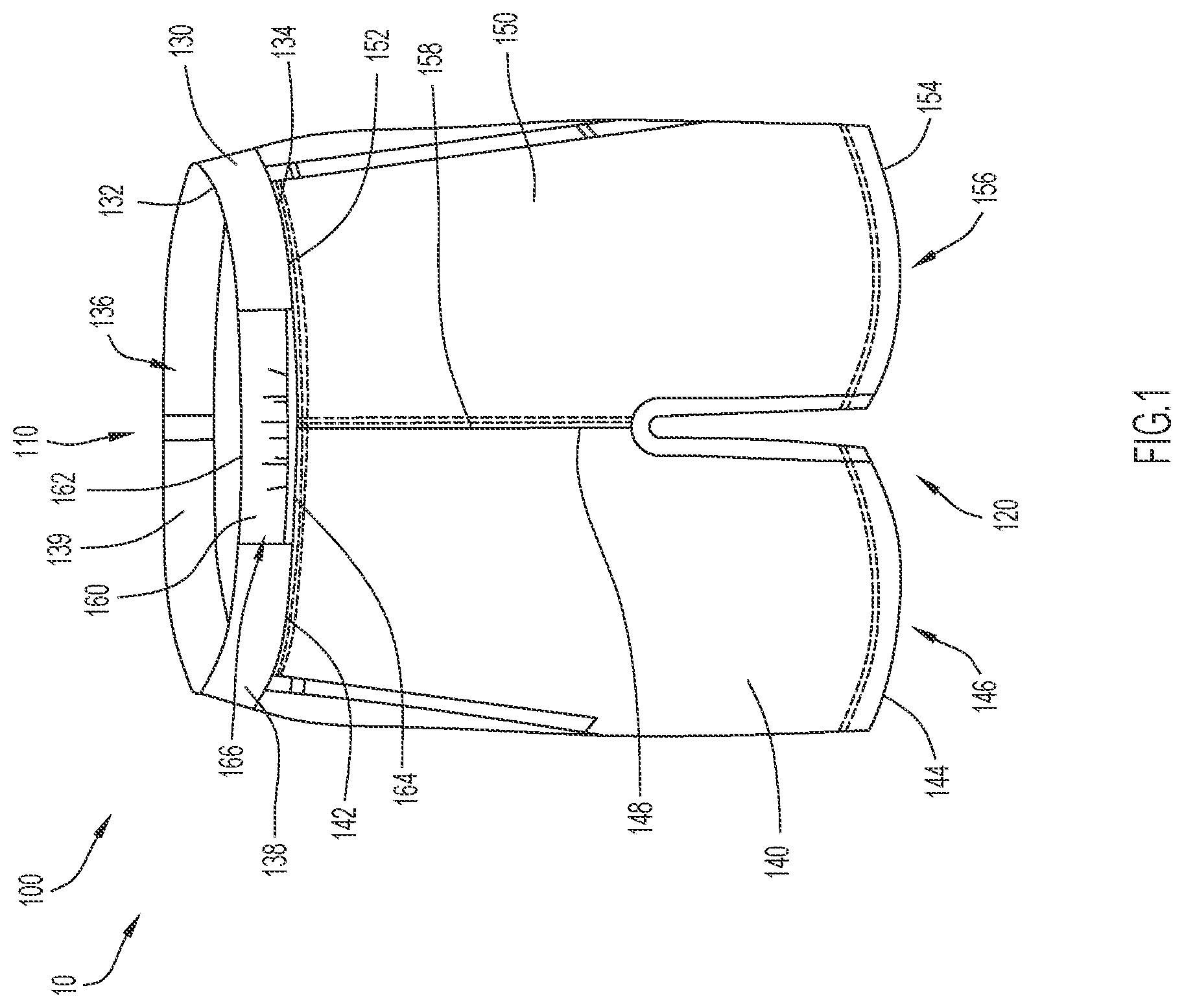 Patent US11779070 — Garment with waistband pocket — Figure 1