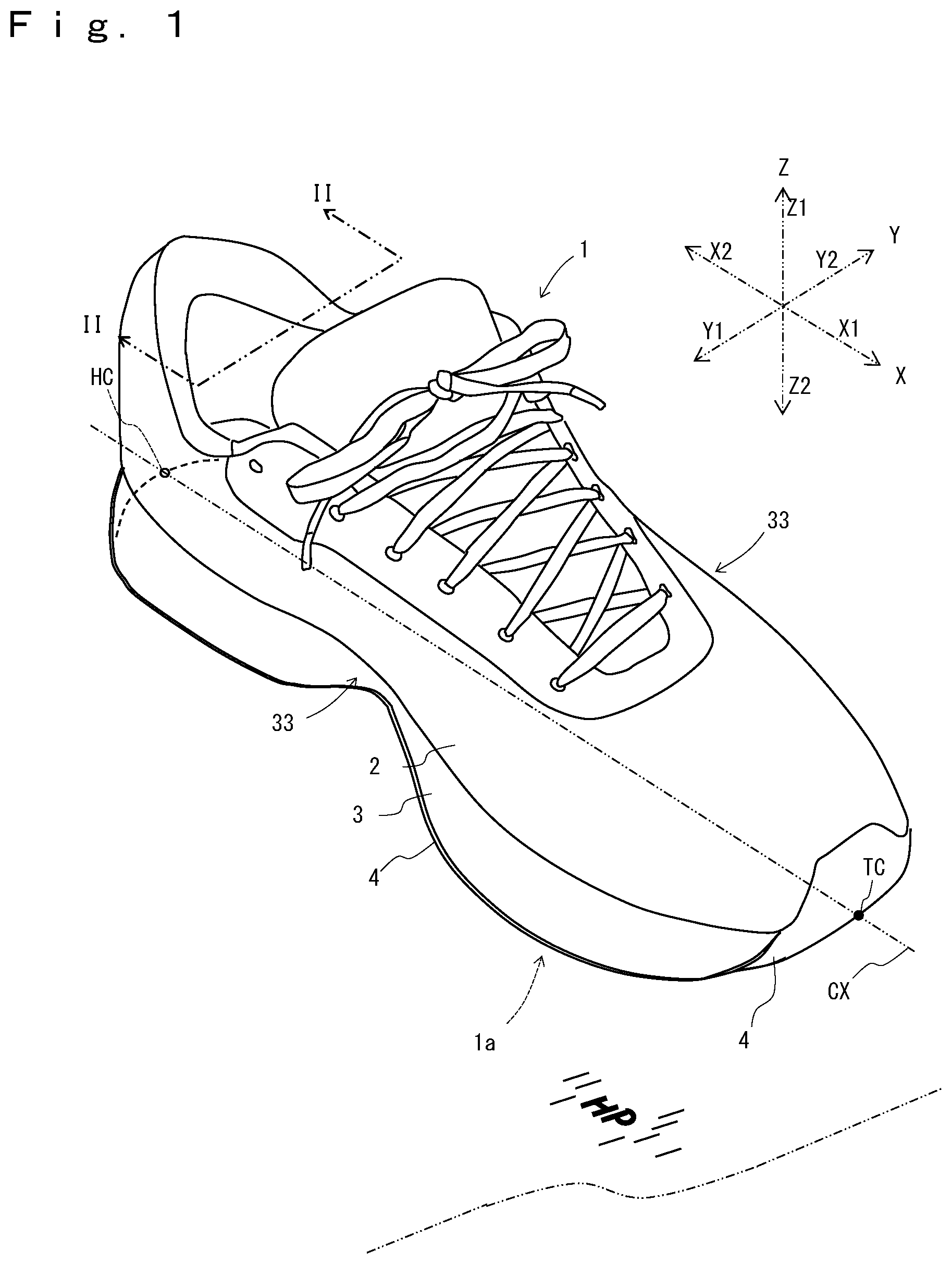 Patent US11779076 — Cushion and shoe — Figure 1