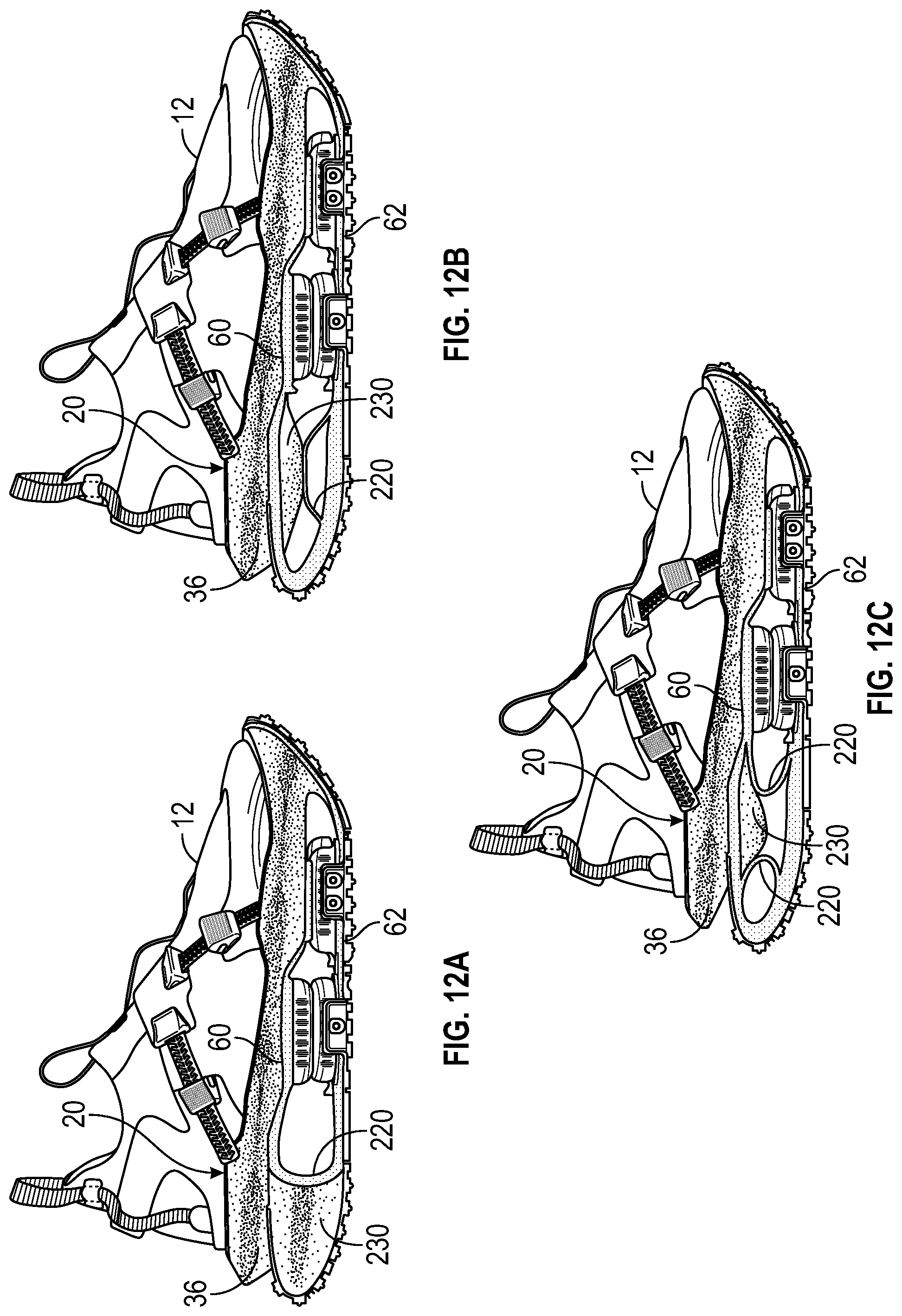 Patent US11779078 Figure 13 – Article of footwear with zonal cushioning system