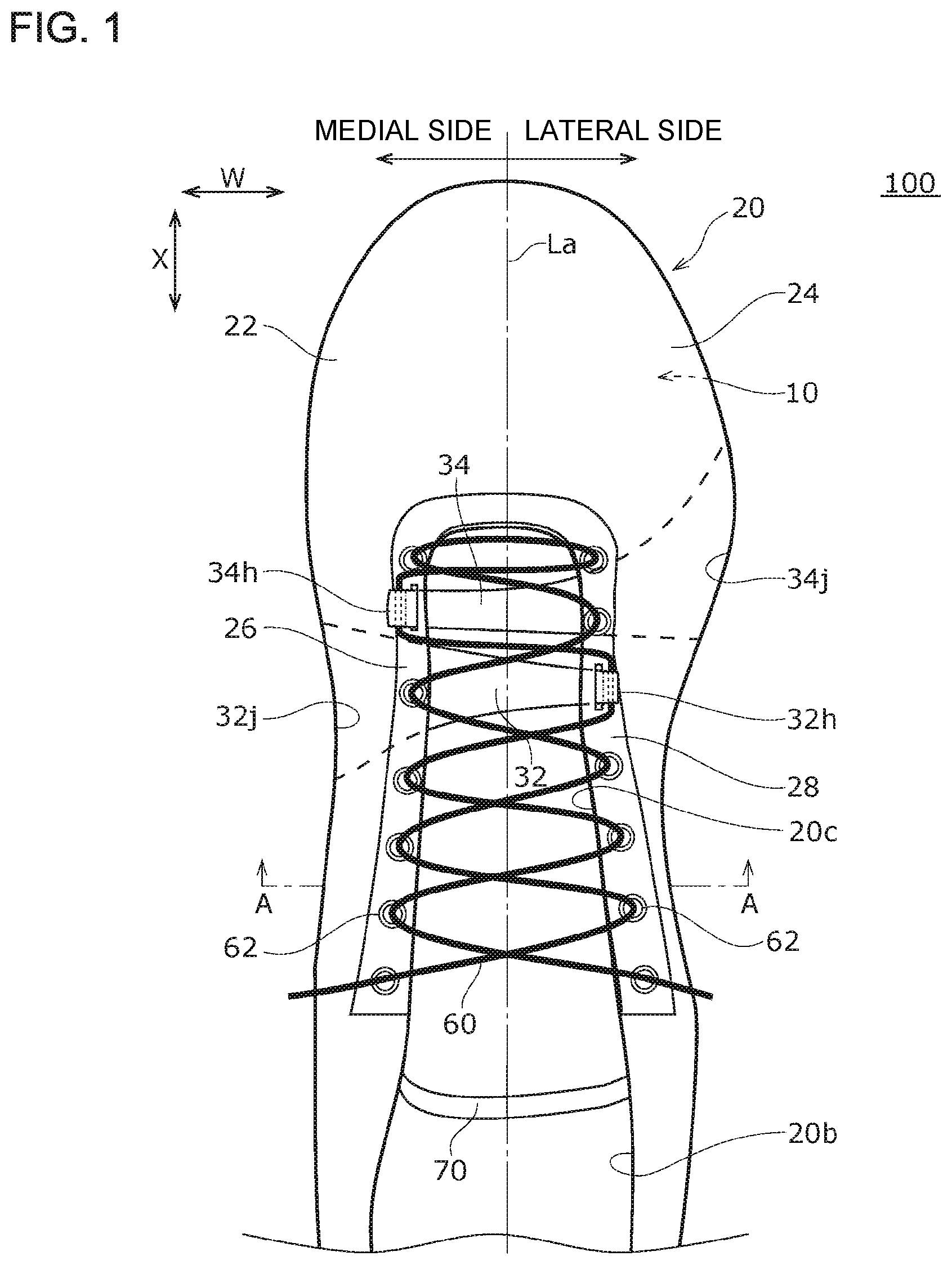 Patent US11779081 Figure 1 – Shoe