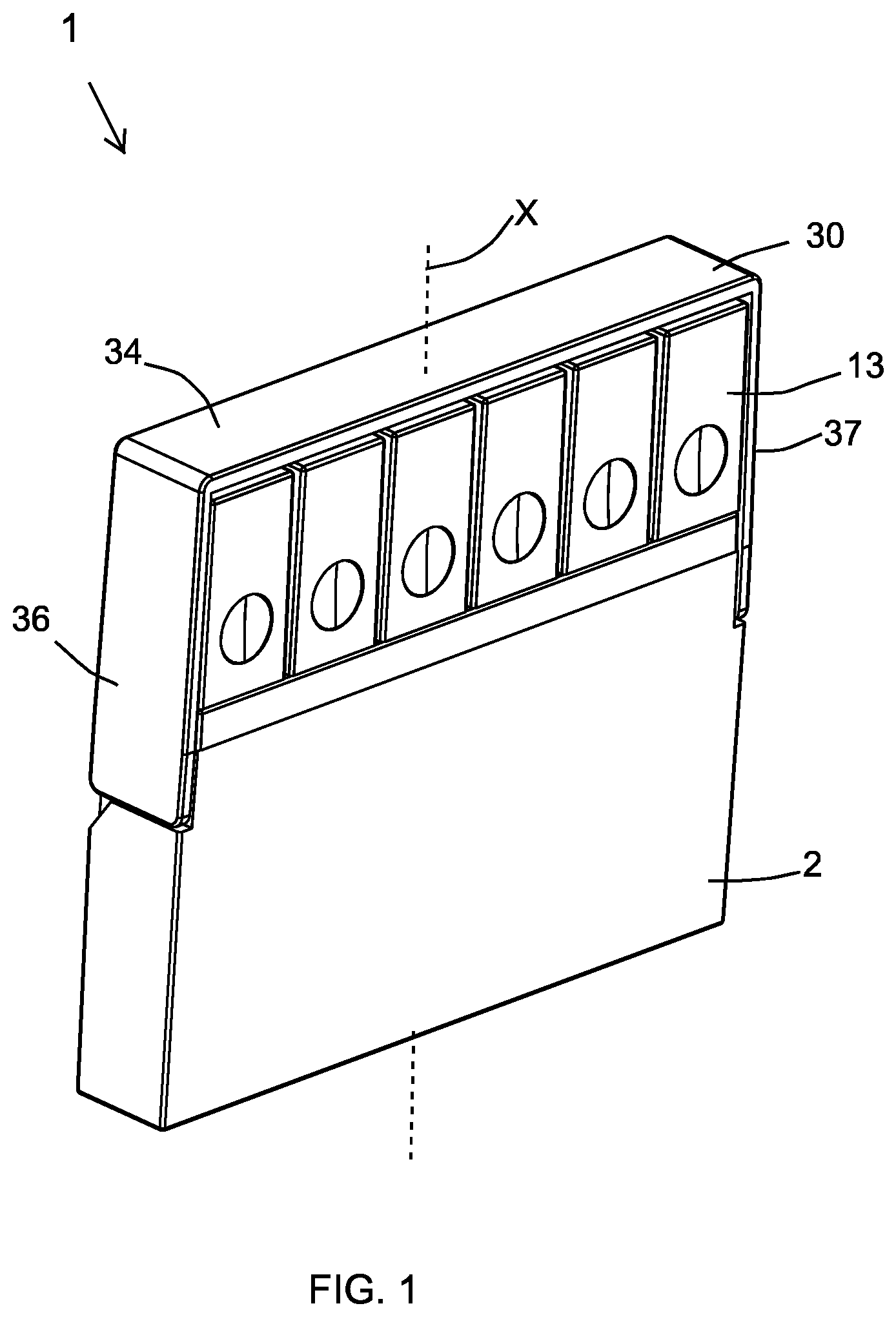 Patent US11779096 — Cosmetic package — Figure 1