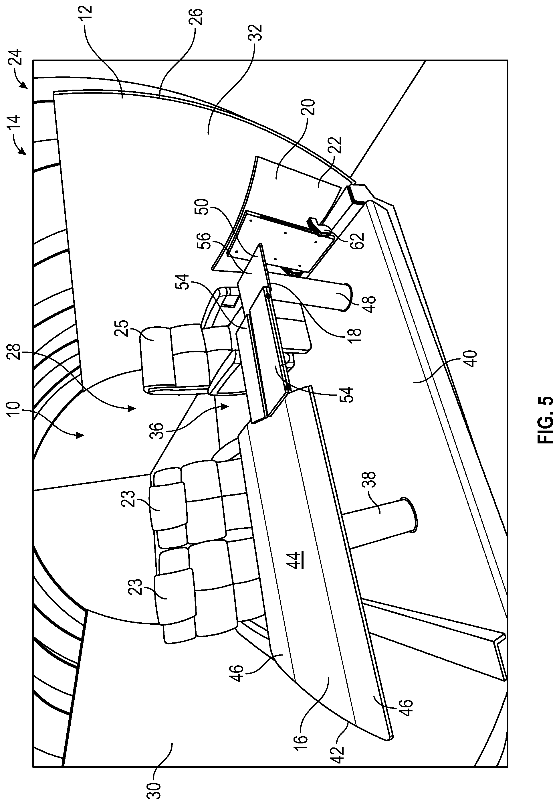 Patent US11779106 Figure 5 – Multi-place dining table for a vehicle