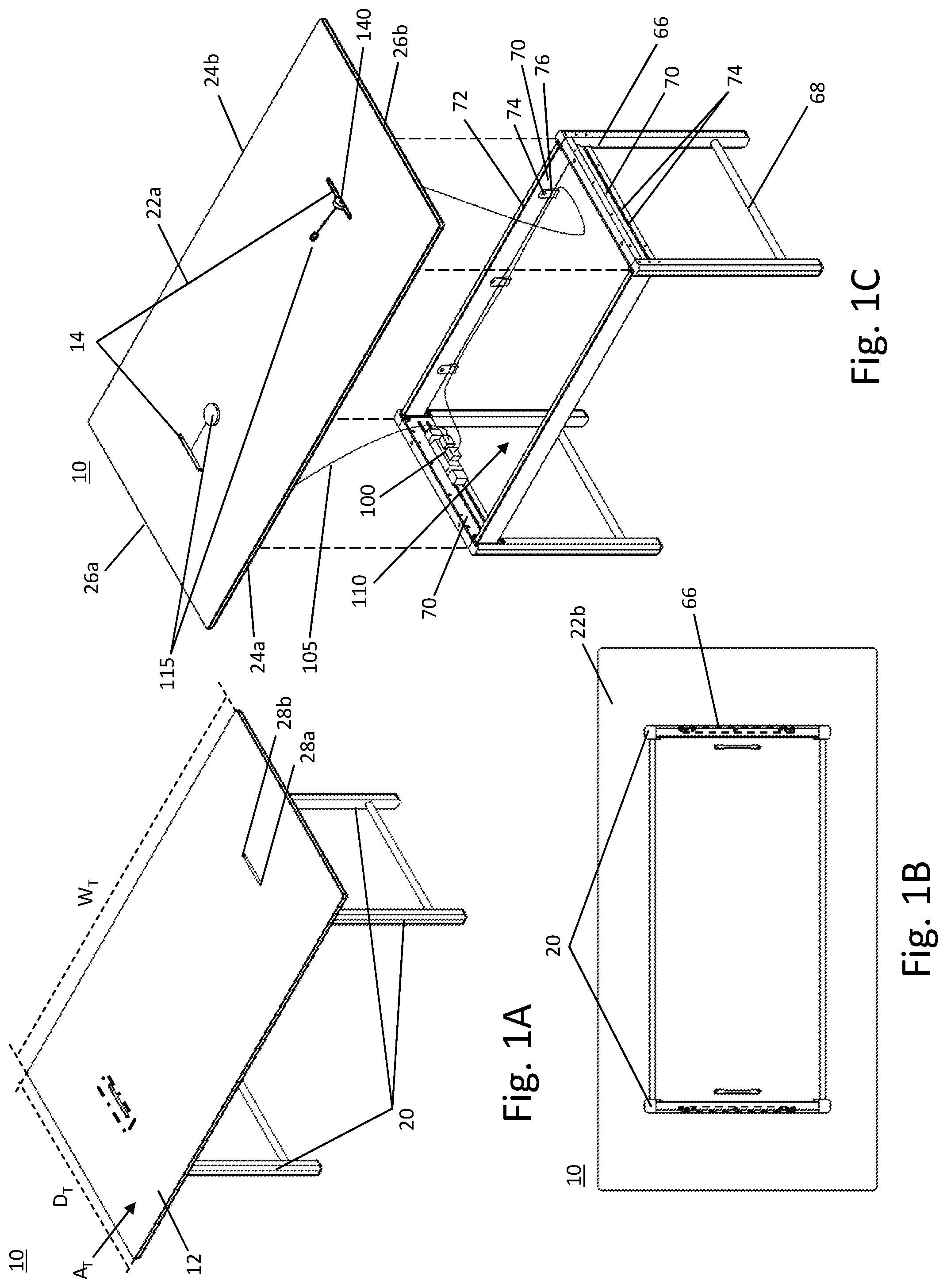 Patent US11779108 — Table with slots and ledges — Figure 1