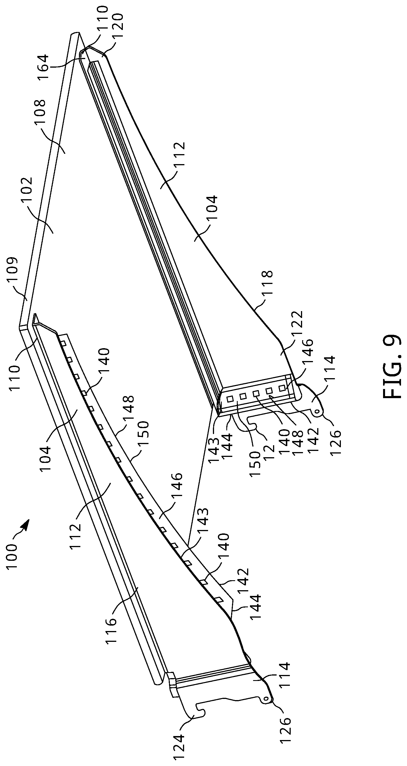 Patent US11779132 Figure 7 – Illuminated shelf assemblies