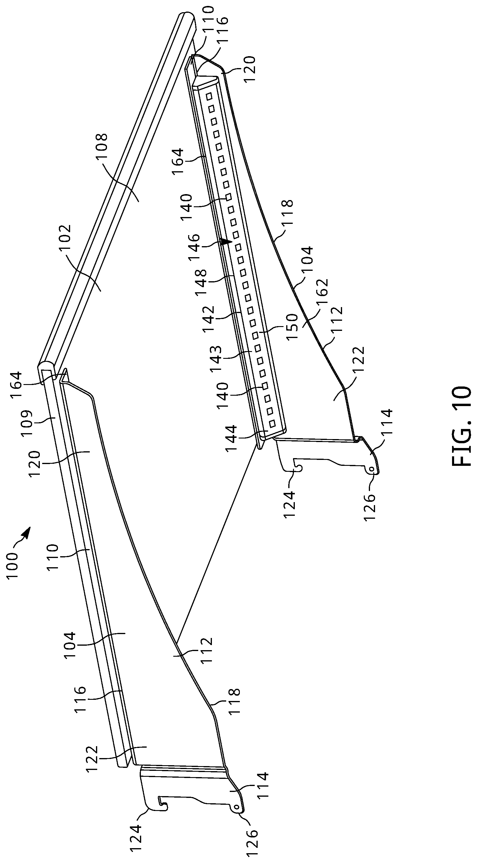 Patent US11779132 Figure 8 – Illuminated shelf assemblies