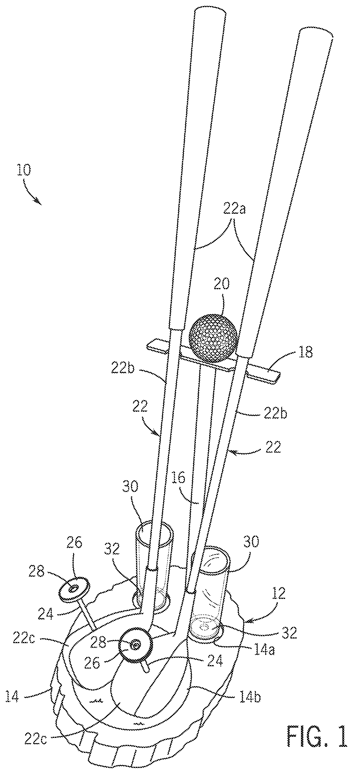Patent US11779141 — Golf-themed device for consuming a beverage — Figure 1