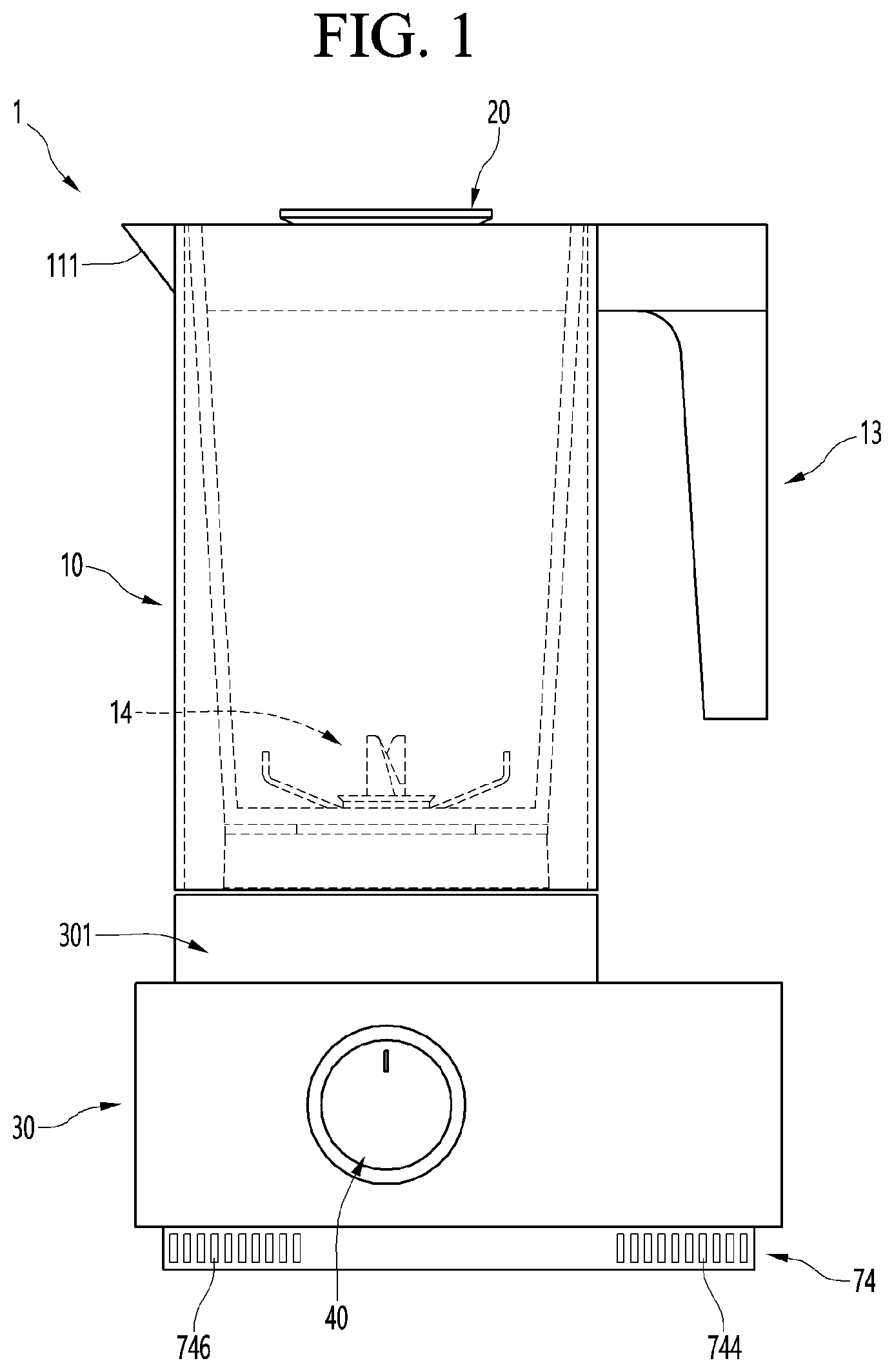 Patent US11779160 — Blender — Figure 1