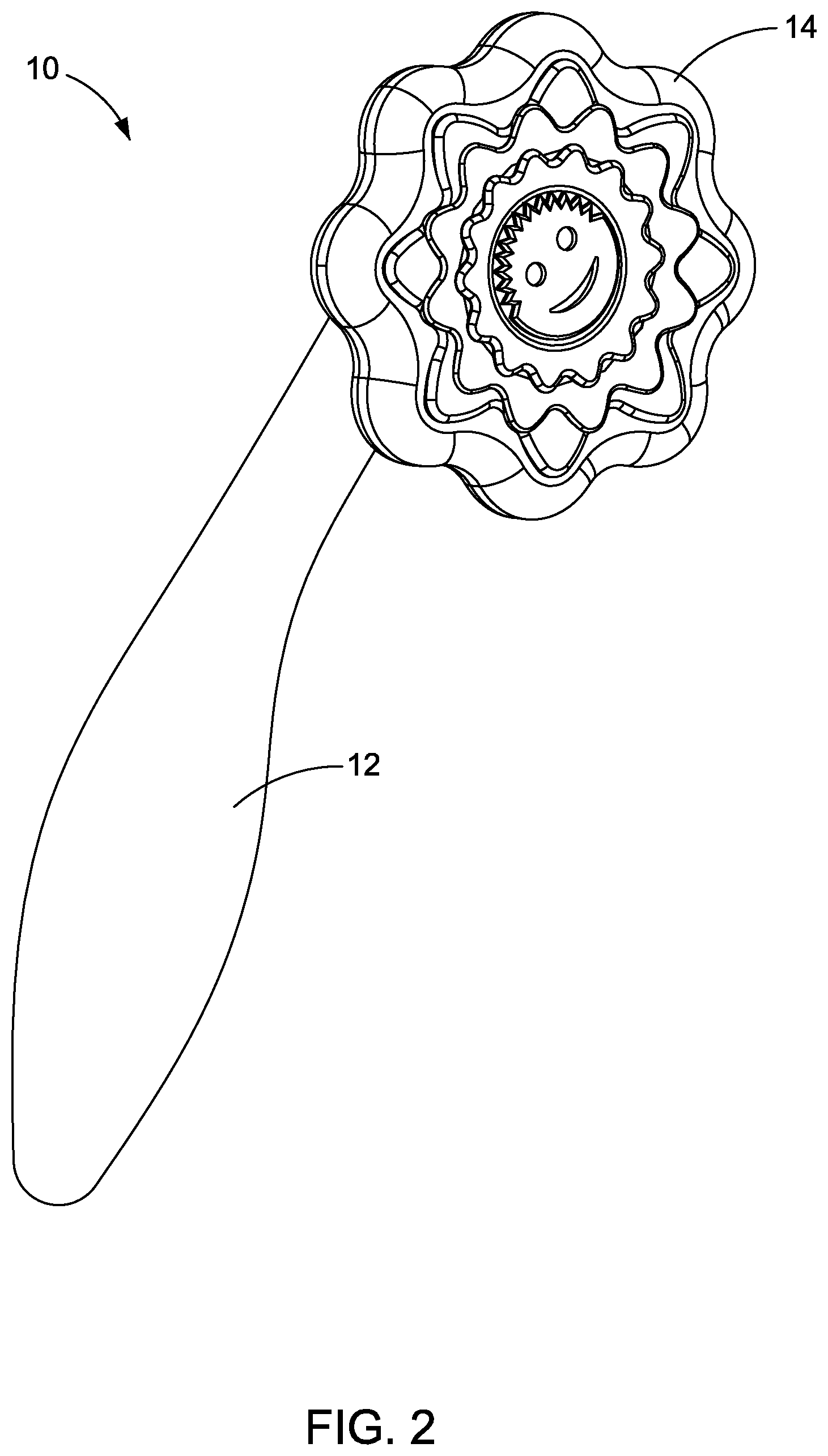 Patent US11779171 Figure 2 – Scrubbing tool having a dissolvable cleaning head