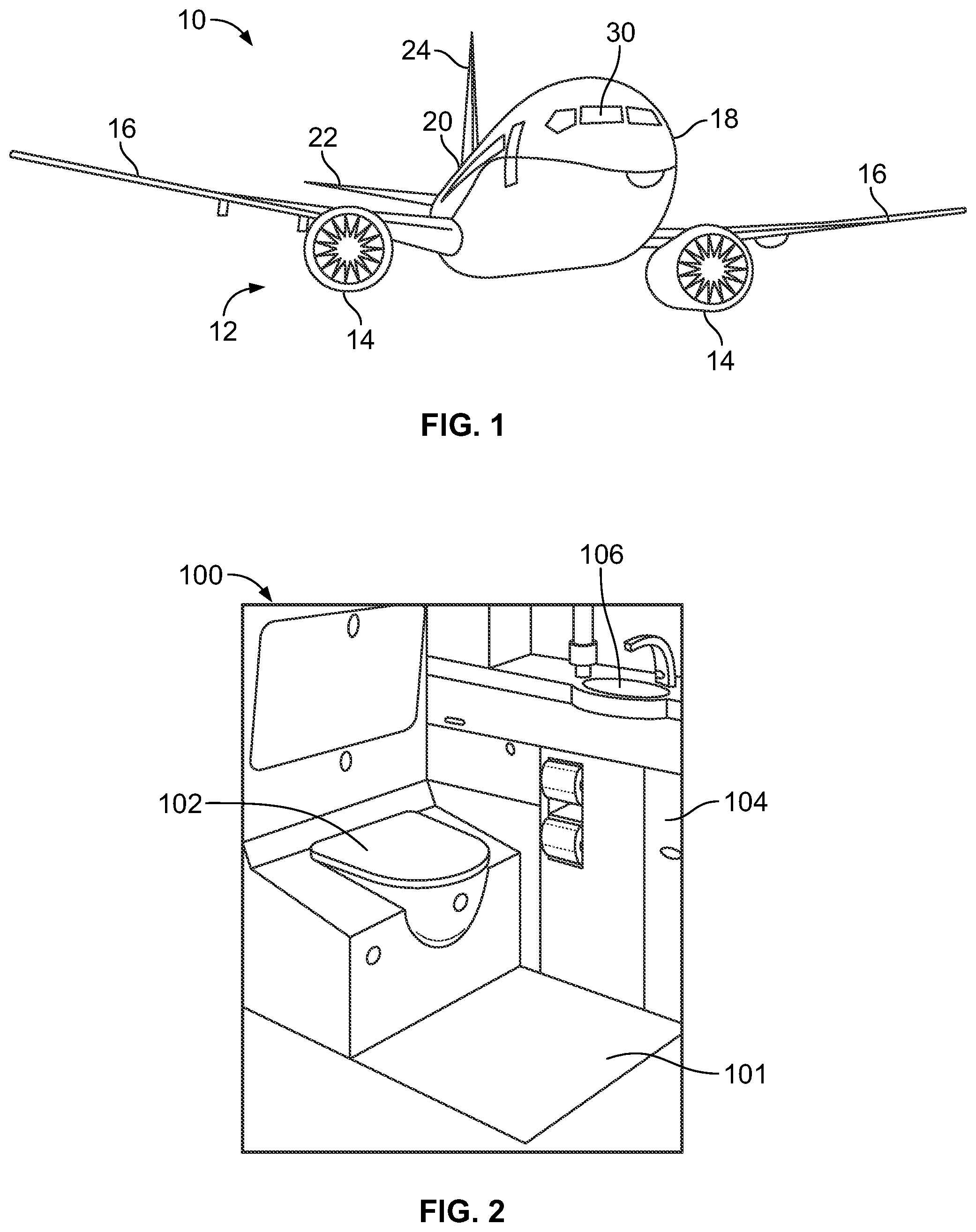 Patent US11779172 — Deployable transfer member for a lavatory — Figure 1