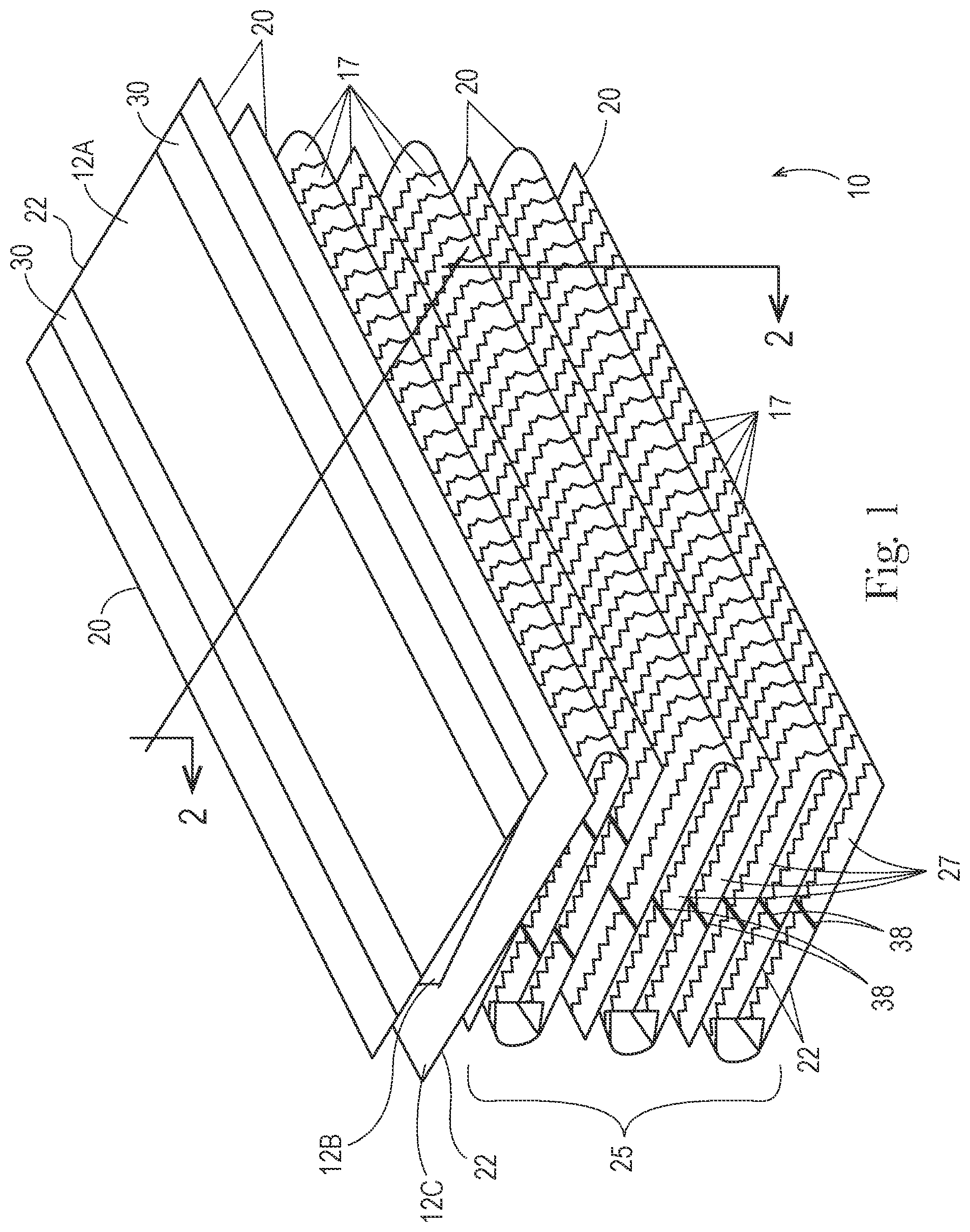 Patent US11779187 — Cleaning article having multi-layer gather strip element — Figure 1