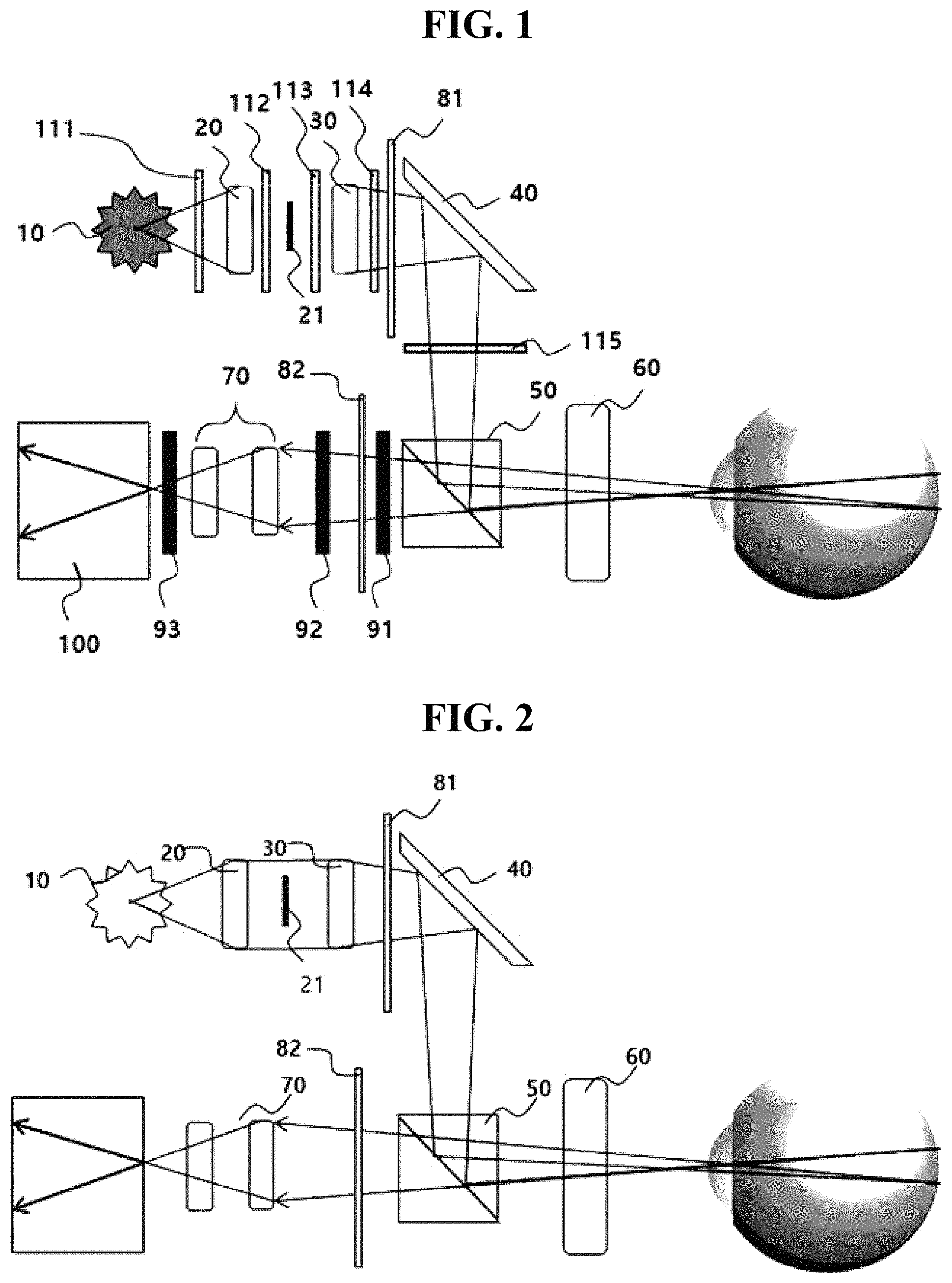 Patent US11779211 — Fluorescein fluorescent fundus angiography device employing polarizing beam splitter and linear polarizing filter — Figure 1