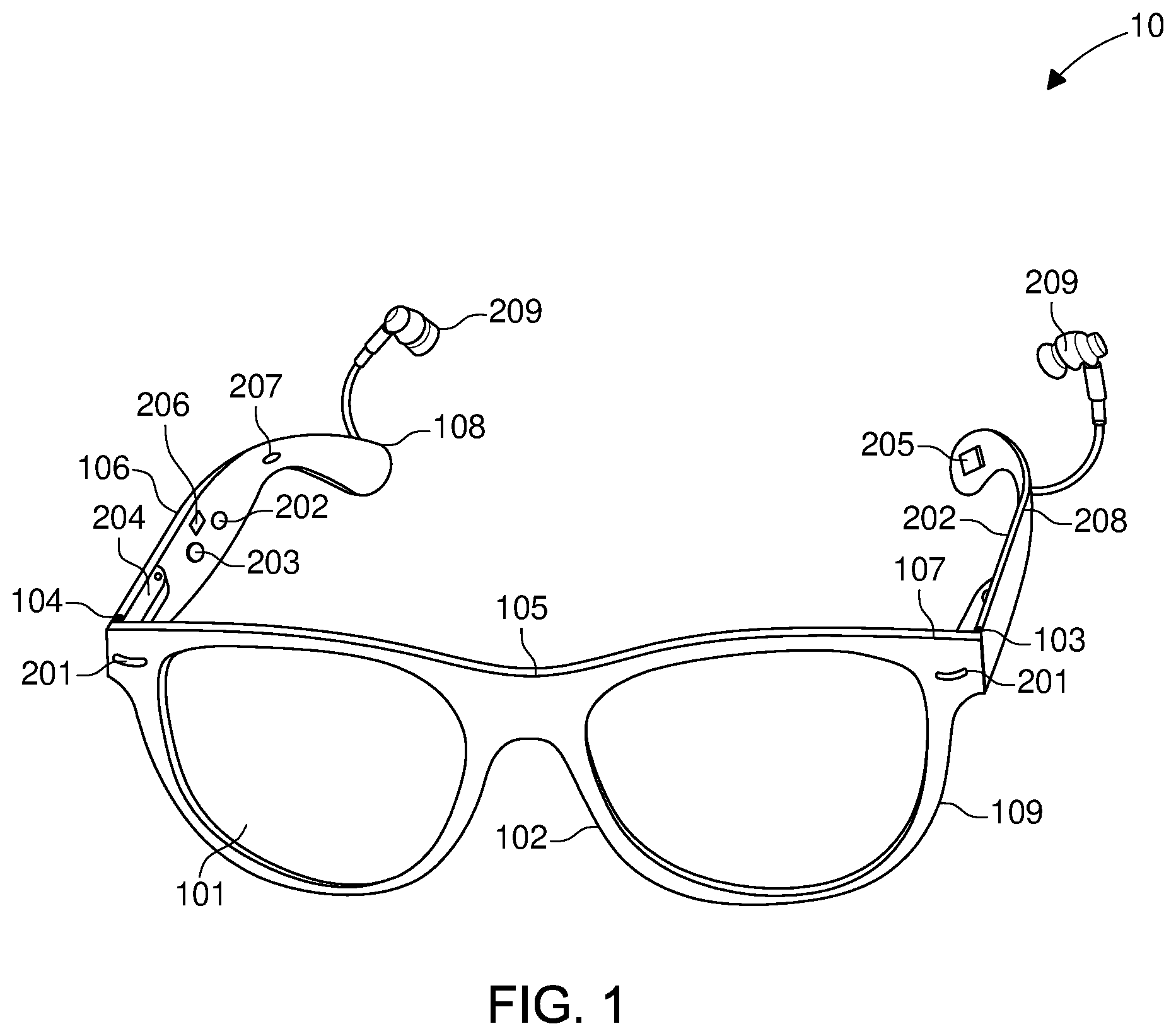 Patent US11779275 — Multi-sensory, assistive wearable technology, and method of providing sensory relief using same — Figure 1