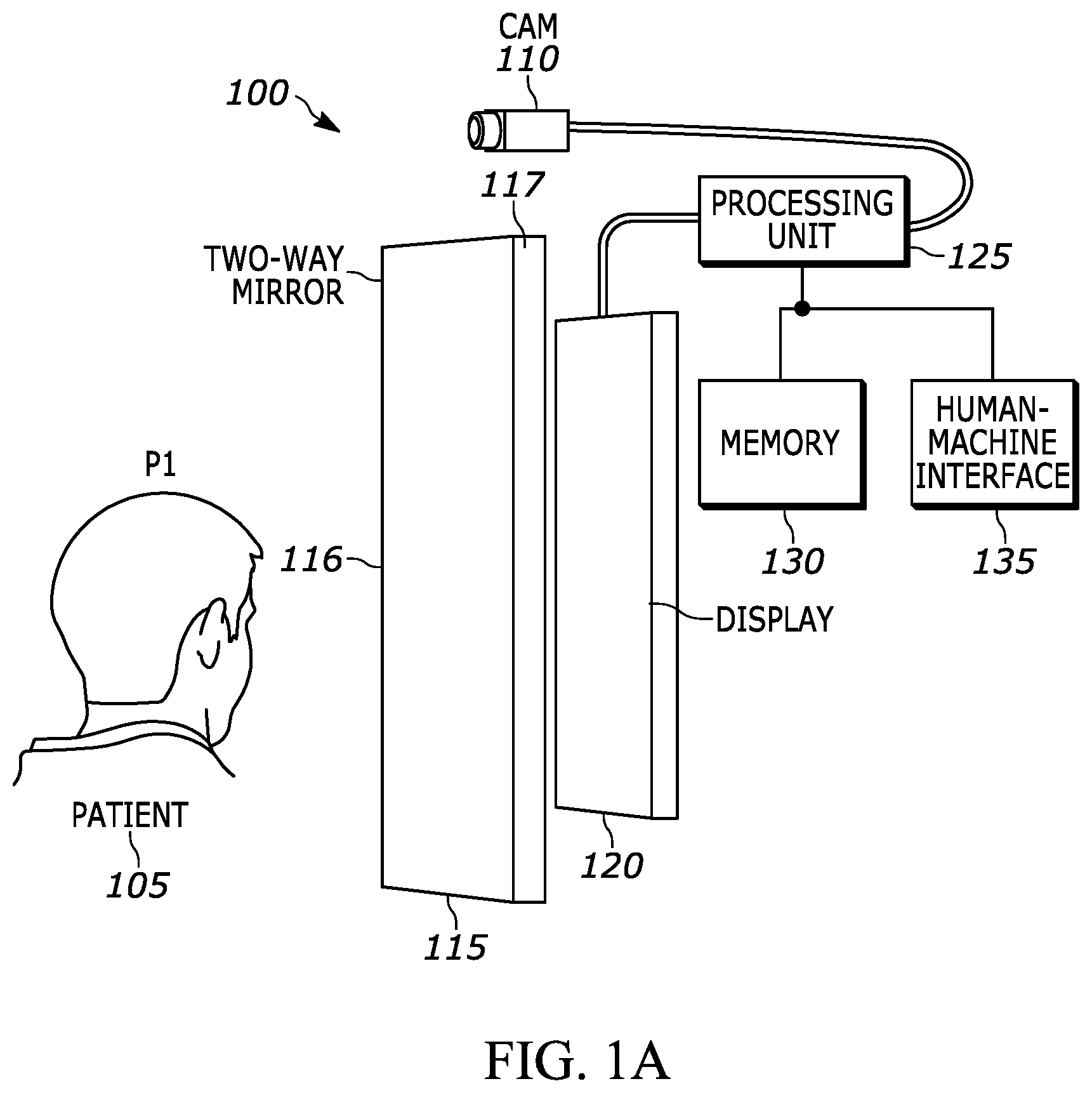 Patent US11779289 — Two-way mirror display for dental treatment system — Figure 1