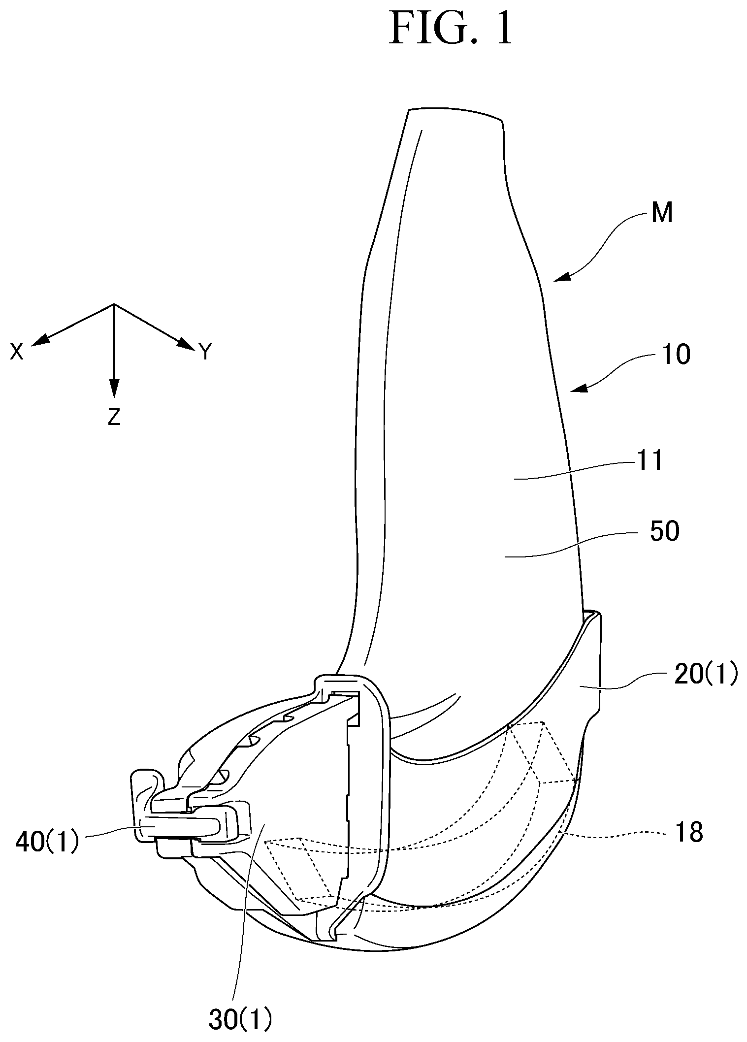 Patent US11779305 — Puncture adapter, ultrasonic probe, and ultrasonic probe unit for needle guide attachment — Figure 1