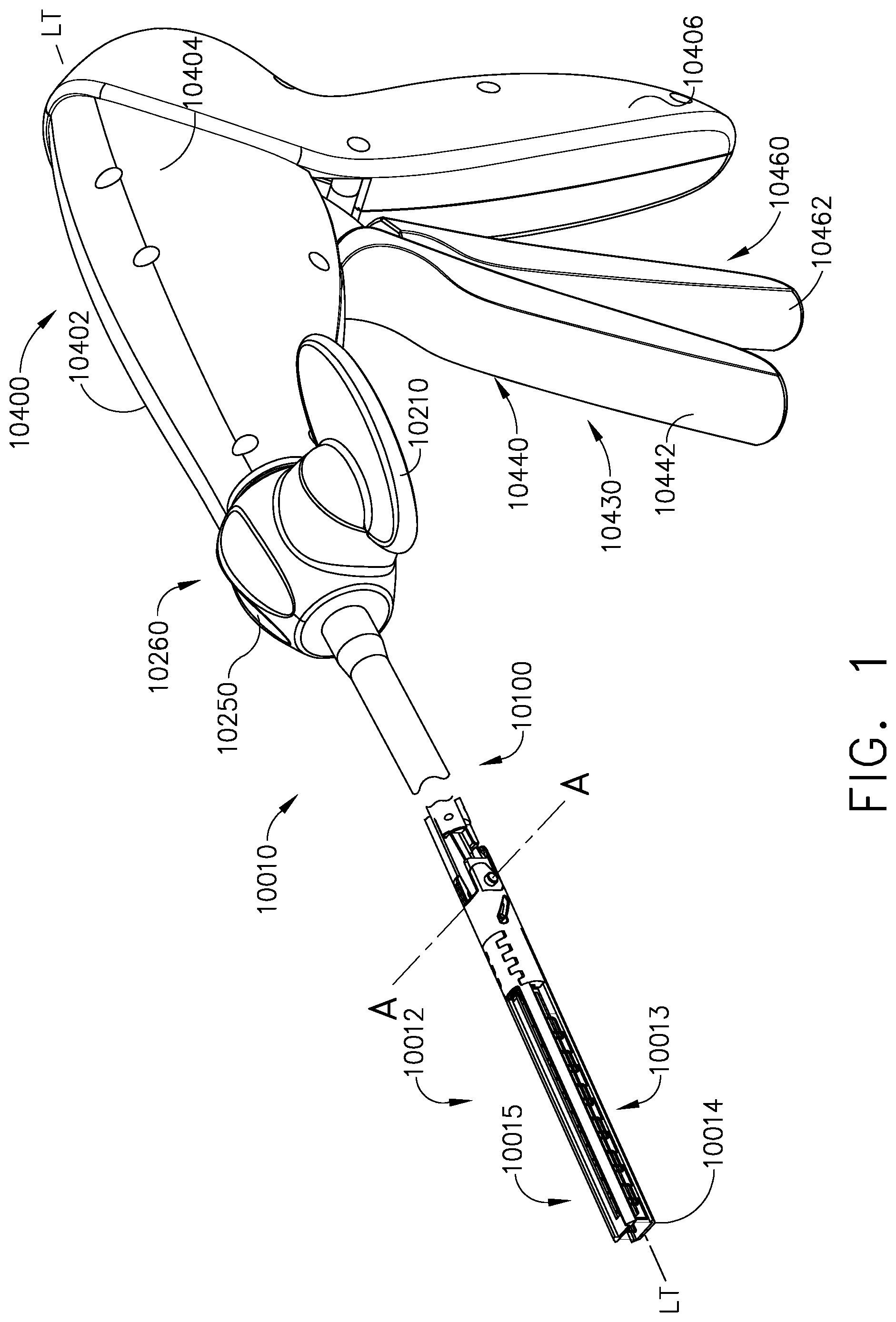 Patent US11779327 — Surgical stapling system including a push bar — Figure 1