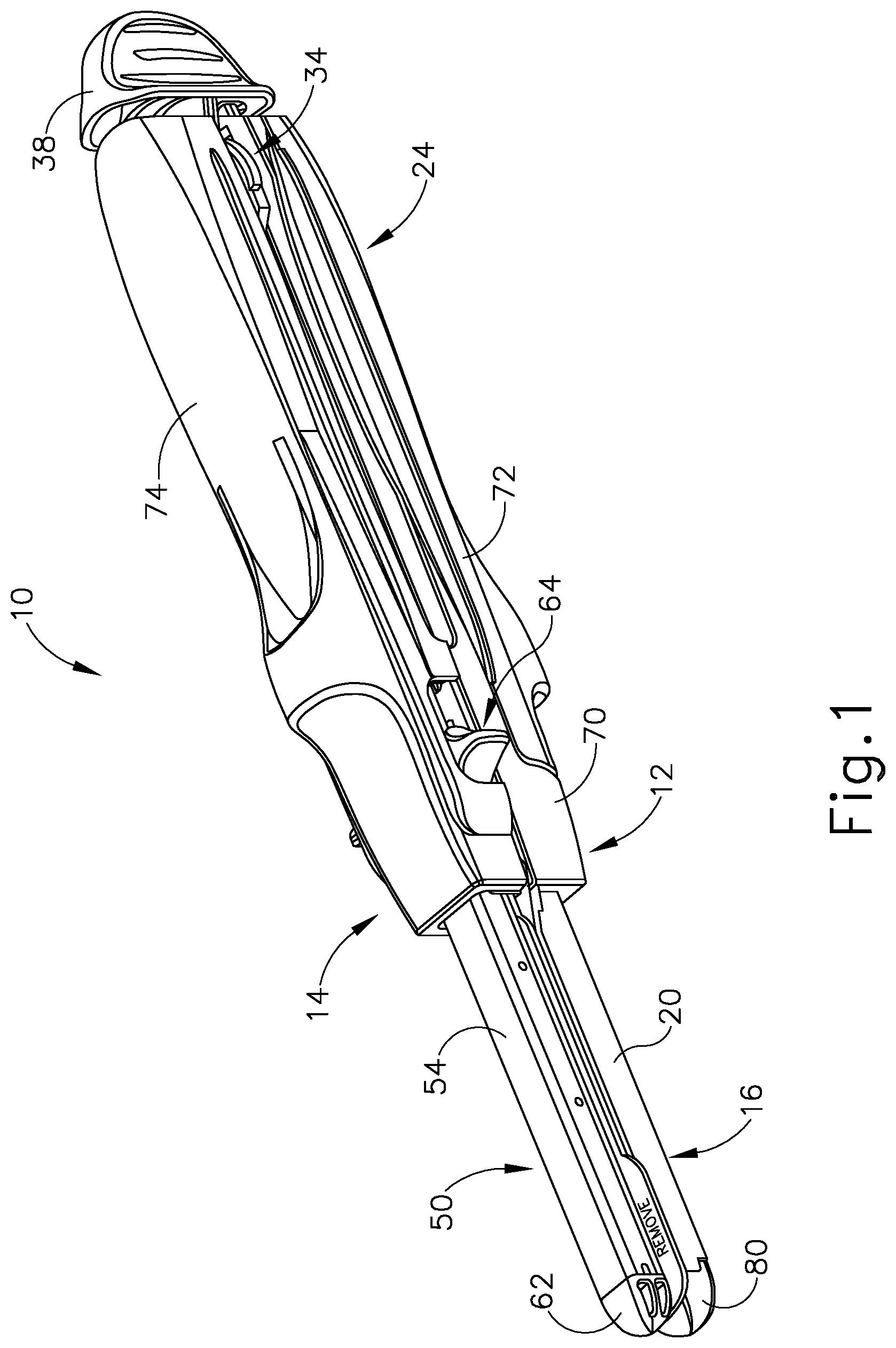 Patent US11779331 Figure 1 – Closure assembly for linear surgical stapler
