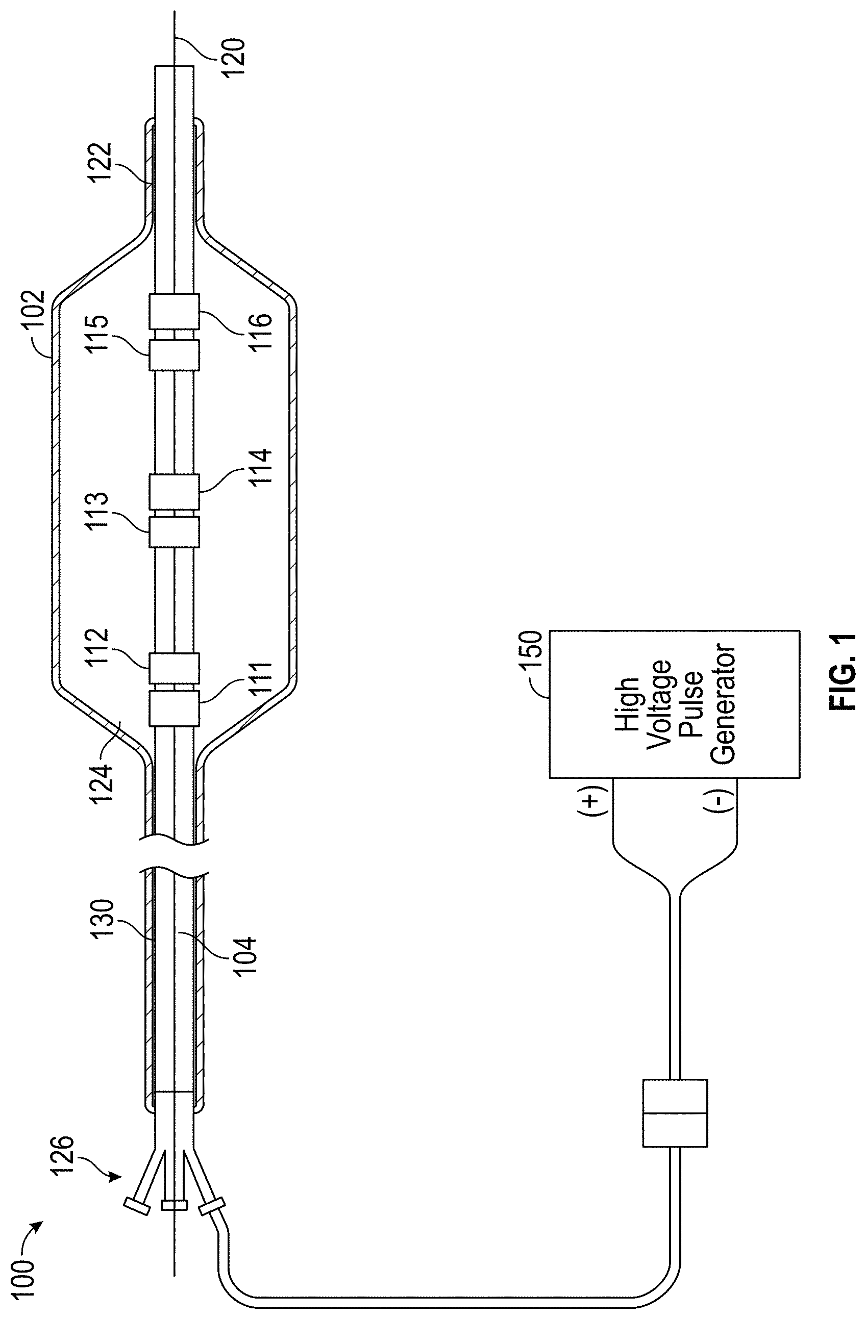 Patent US11779363 — Intravascular lithotripsy catheter with interfering shock waves — Figure 1