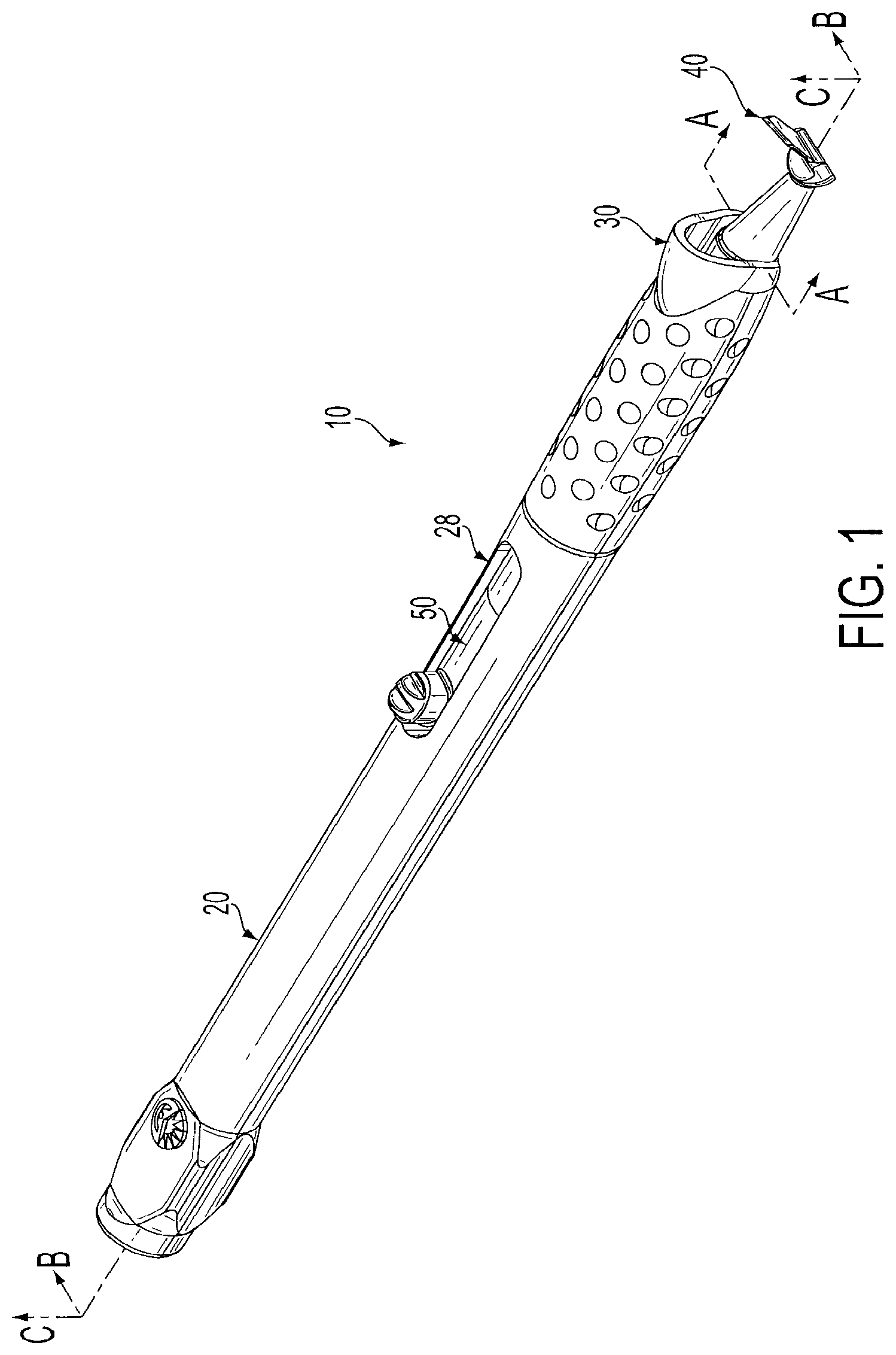 Patent US11779368 — Surgical knife safety handle having user operable lock — Figure 1