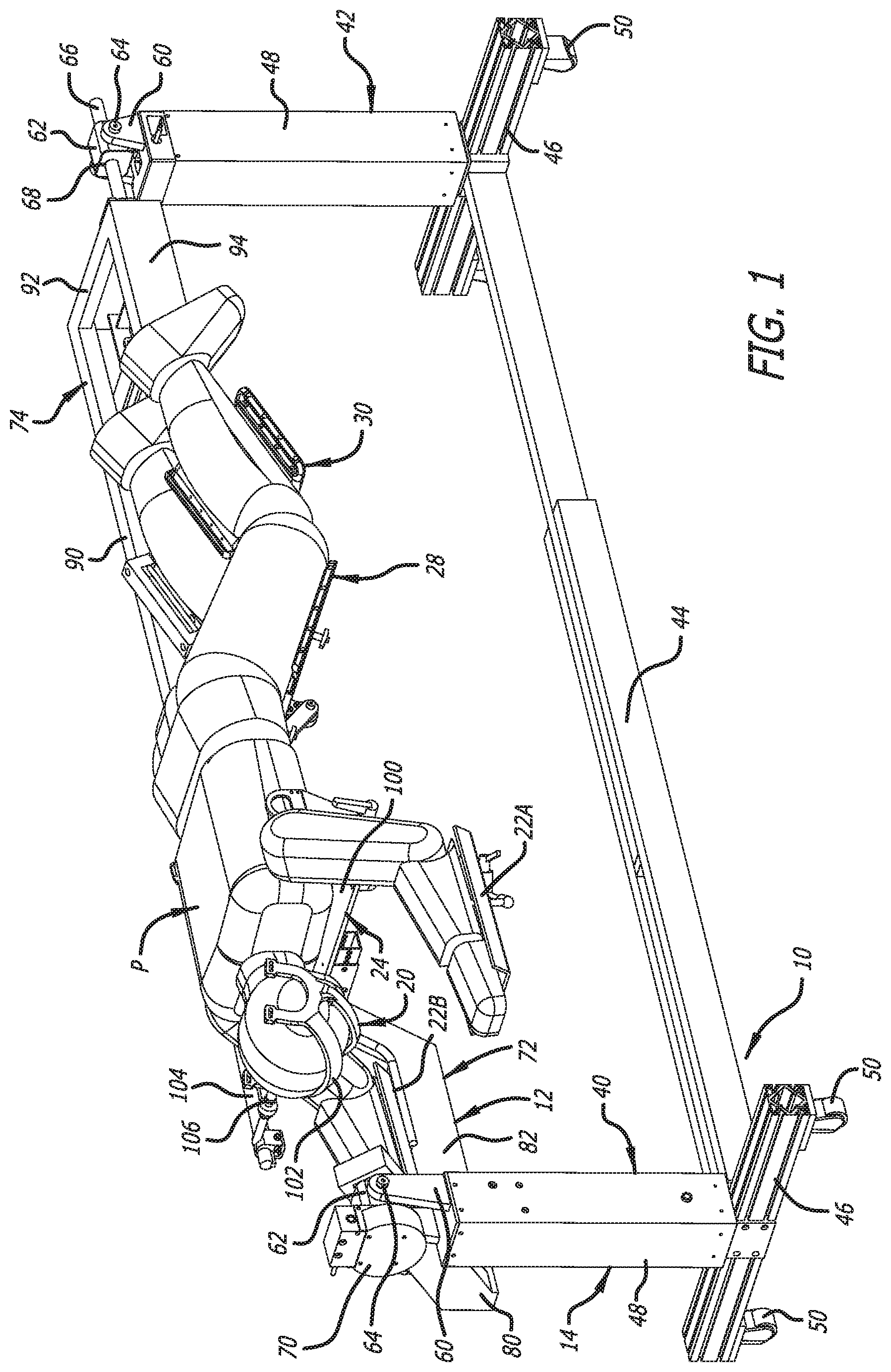 Patent US11779426 Figure 1 – Radiation mitigation system for use with a surgical frame