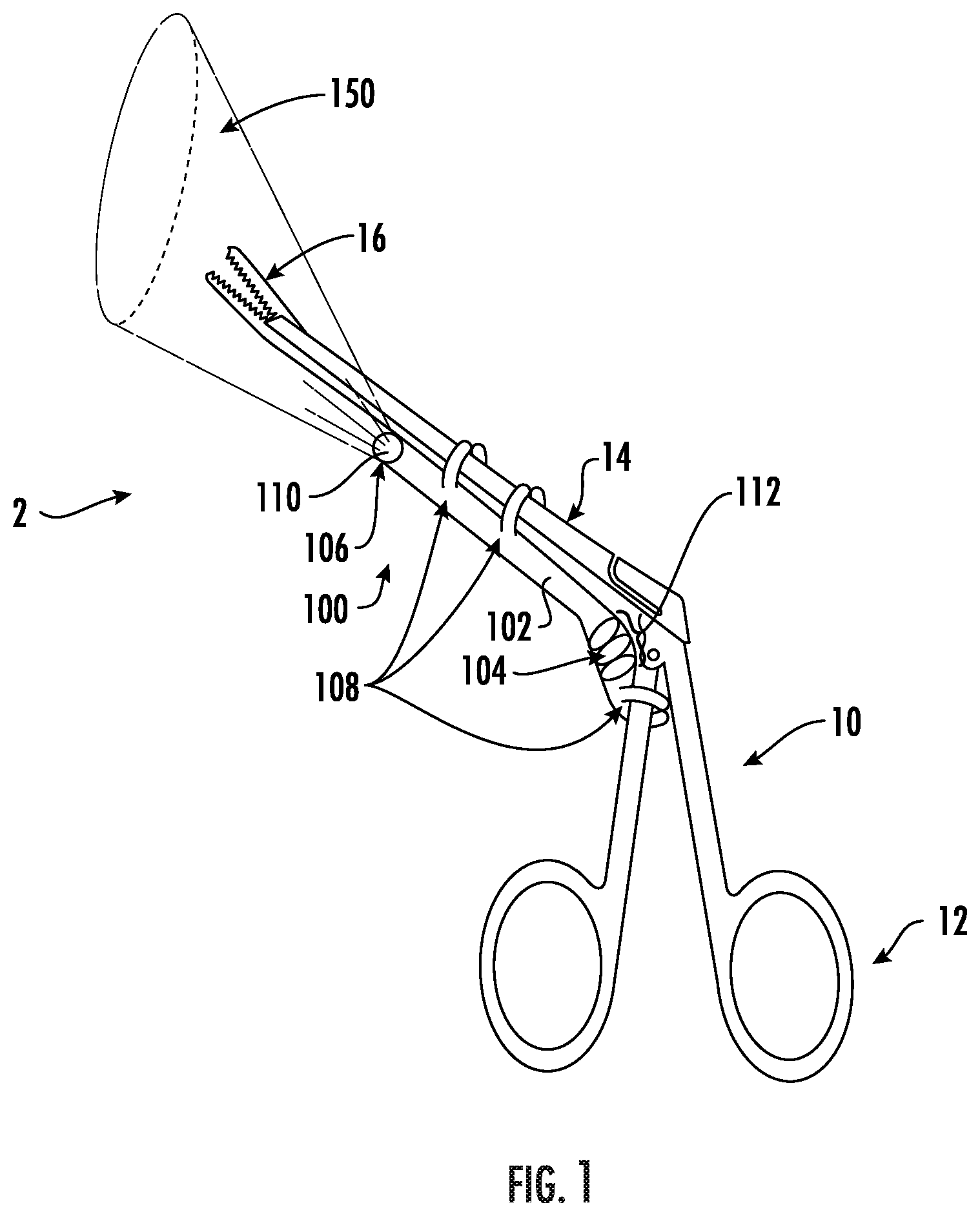 Patent US11779428 — Disposable medical clamp light — Figure 1