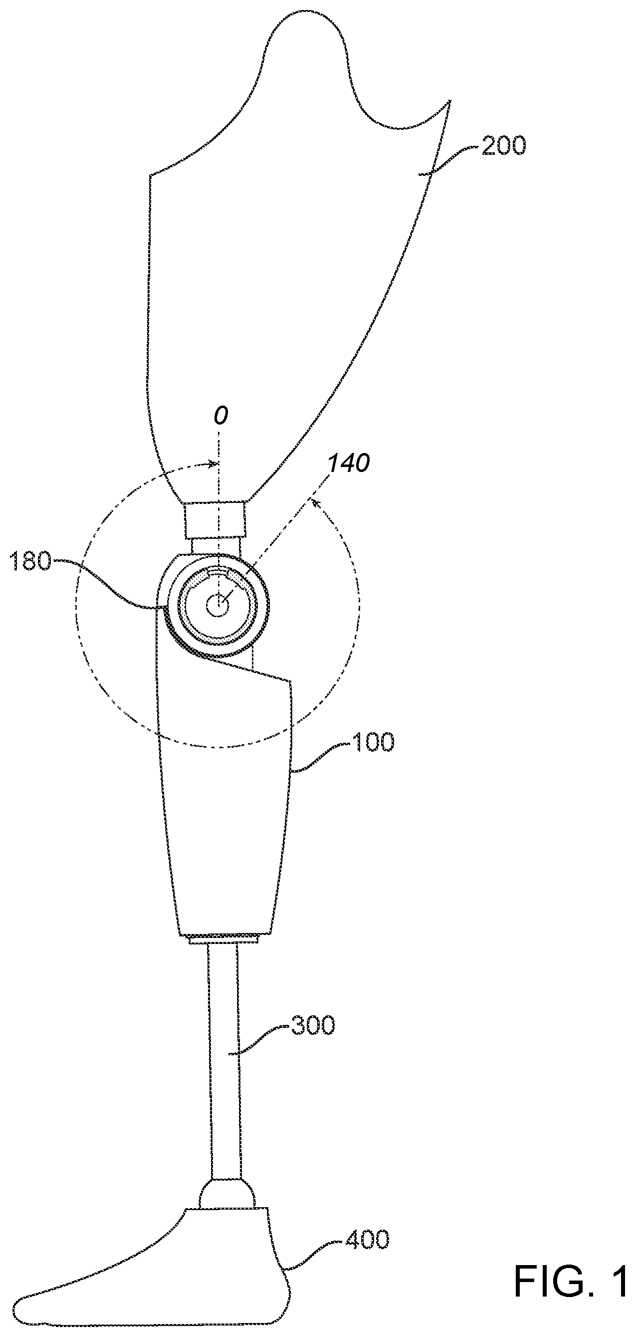 Patent US11779474 — Para-cycling knee joint — Figure 1