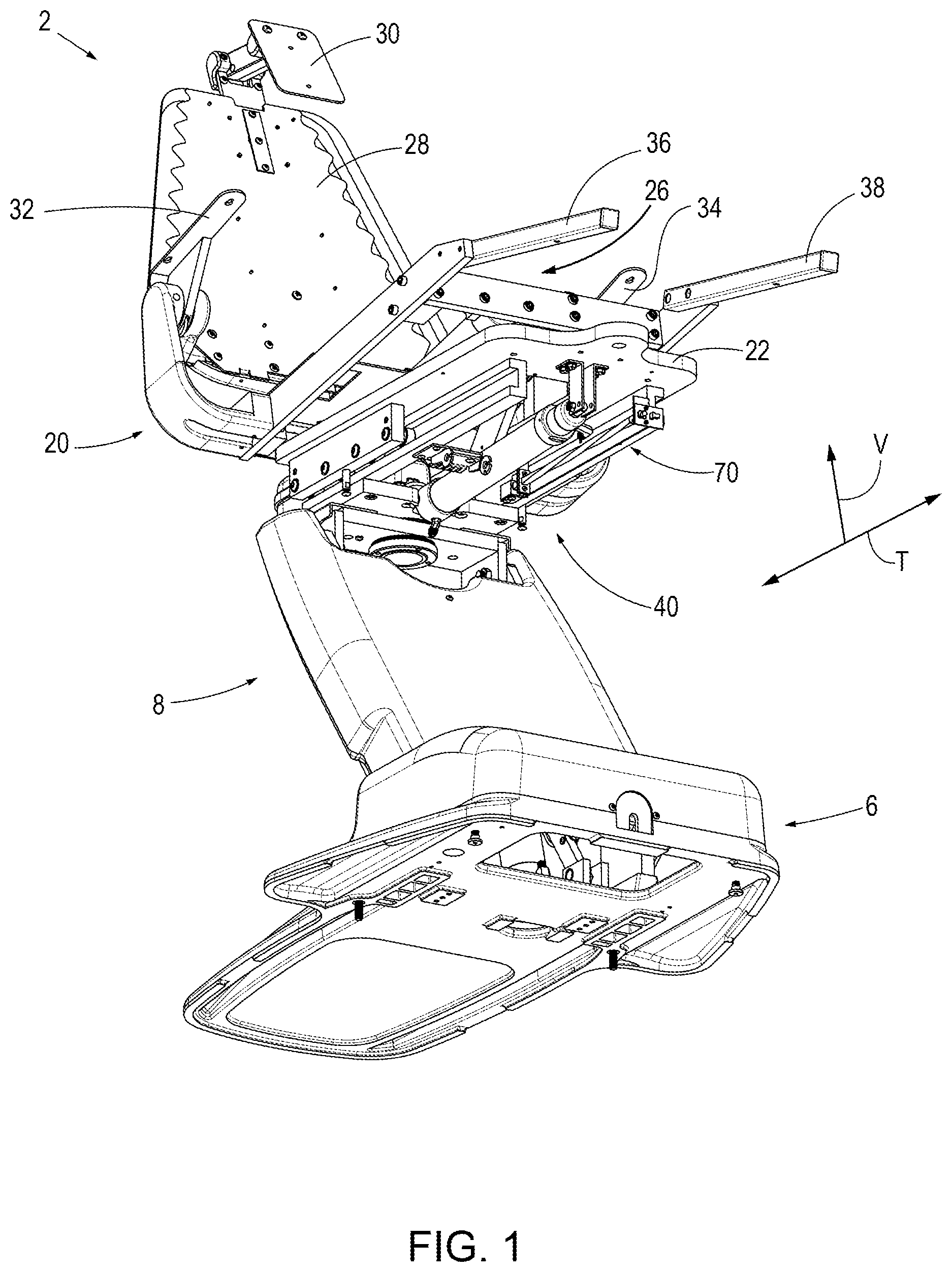 Patent US11779501 — Traverse dental chair and a sensor assembly for monitoring positions thereof — Figure 1